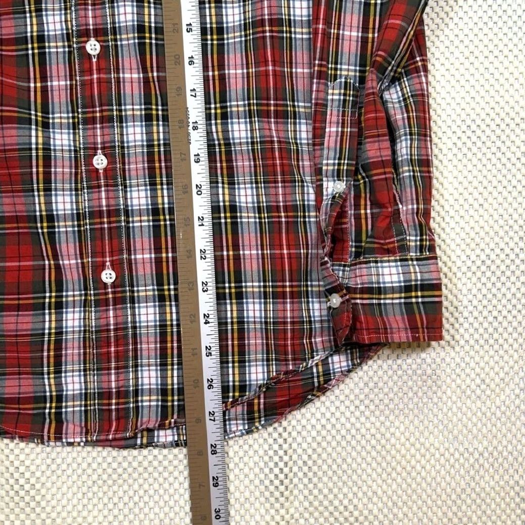 J.Crew J.CREW Shirt Mens XS Red Slim Secret Wash Stretch Organic Cotton Plaid Size US XS / EU 42 / 0 - 7 Thumbnail