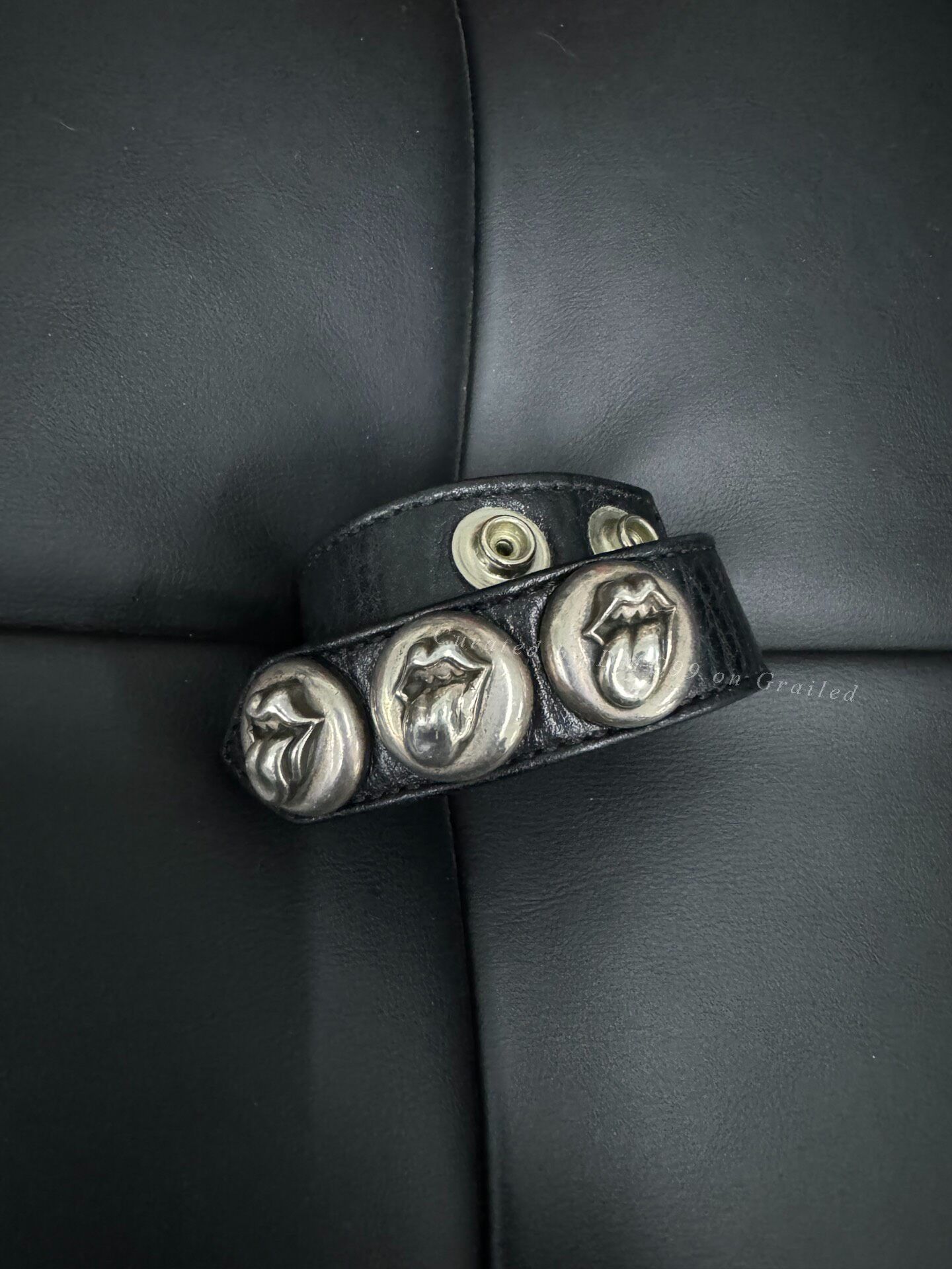 Chrome Hearts Chrome Hearts Rolling Stones Leather Bracelet Size ONE SIZE - 1 Thumbnail