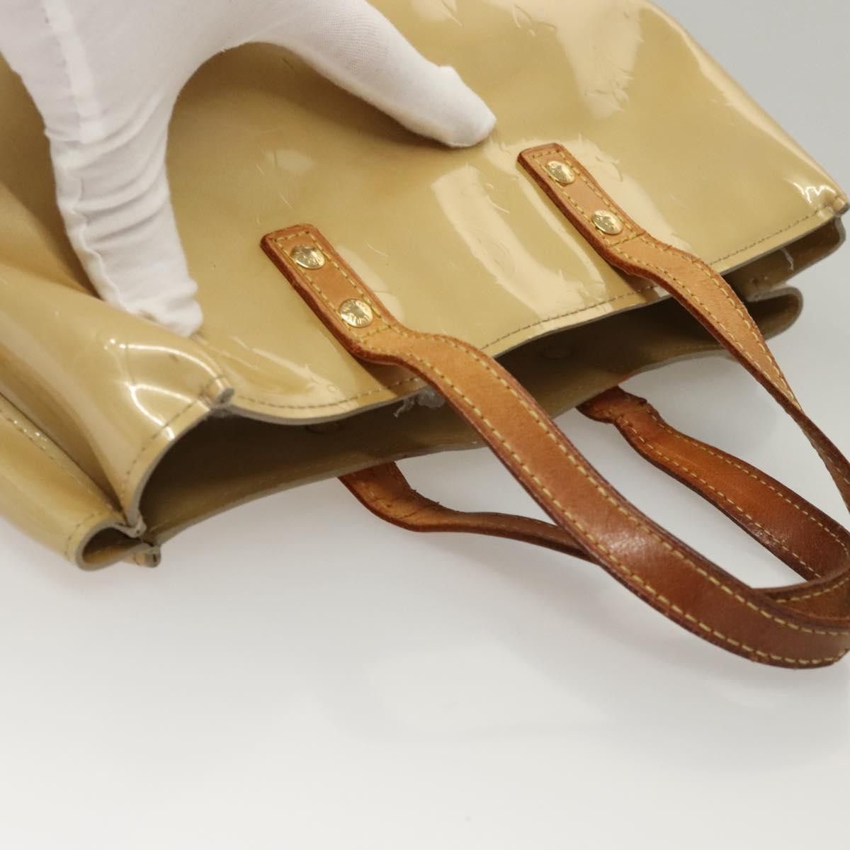 Louis Vuitton LOUIS VUITTON Monogram Vernis Reade PM Hand Bag Beige M91334 Size ONE SIZE - 6 Thumbnail