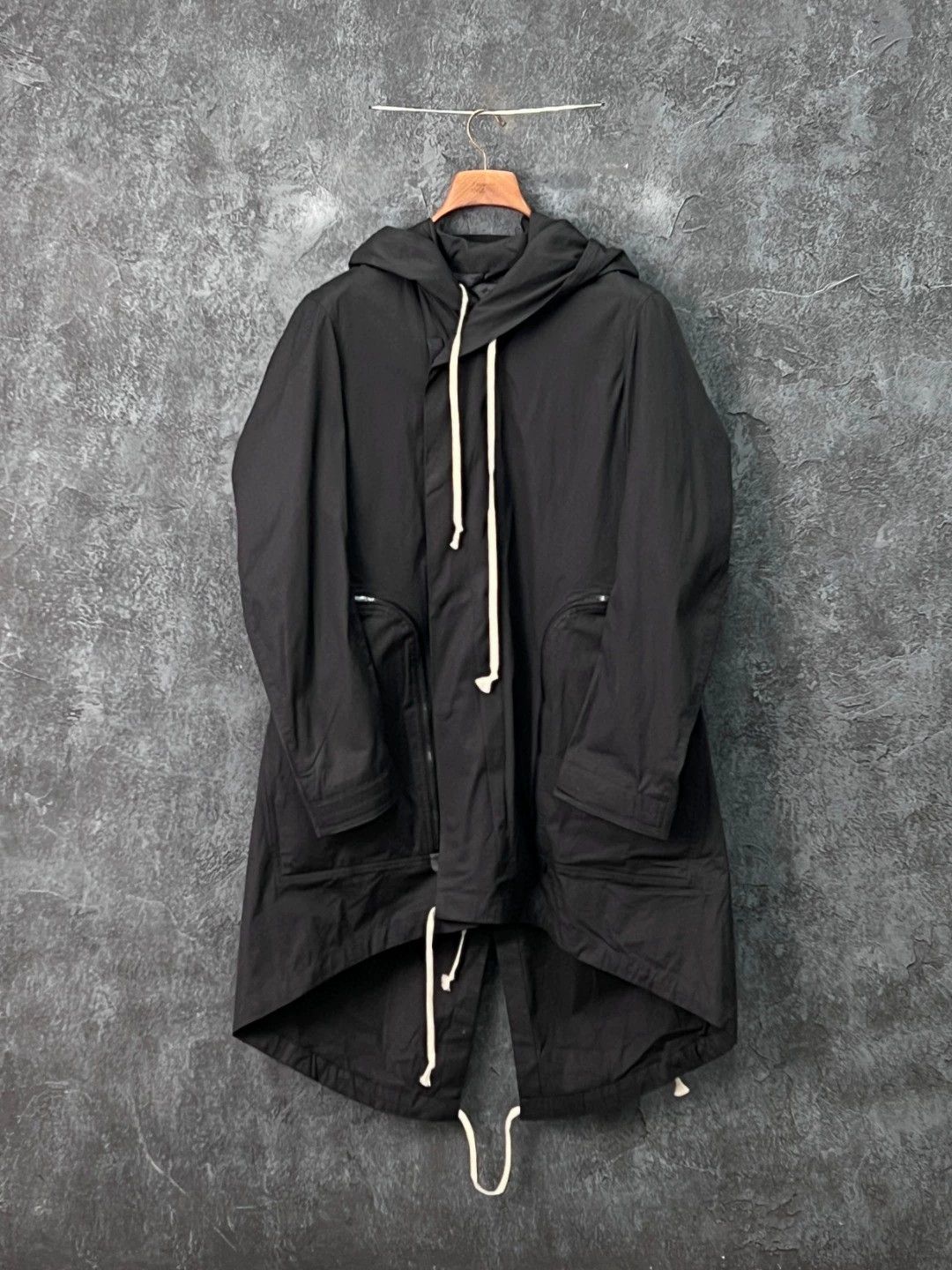 Rick Owens Rick Owens Irregular hem cotton hooded windbreaker Size US M / EU 48-50 / 2 - 1 Thumbnail