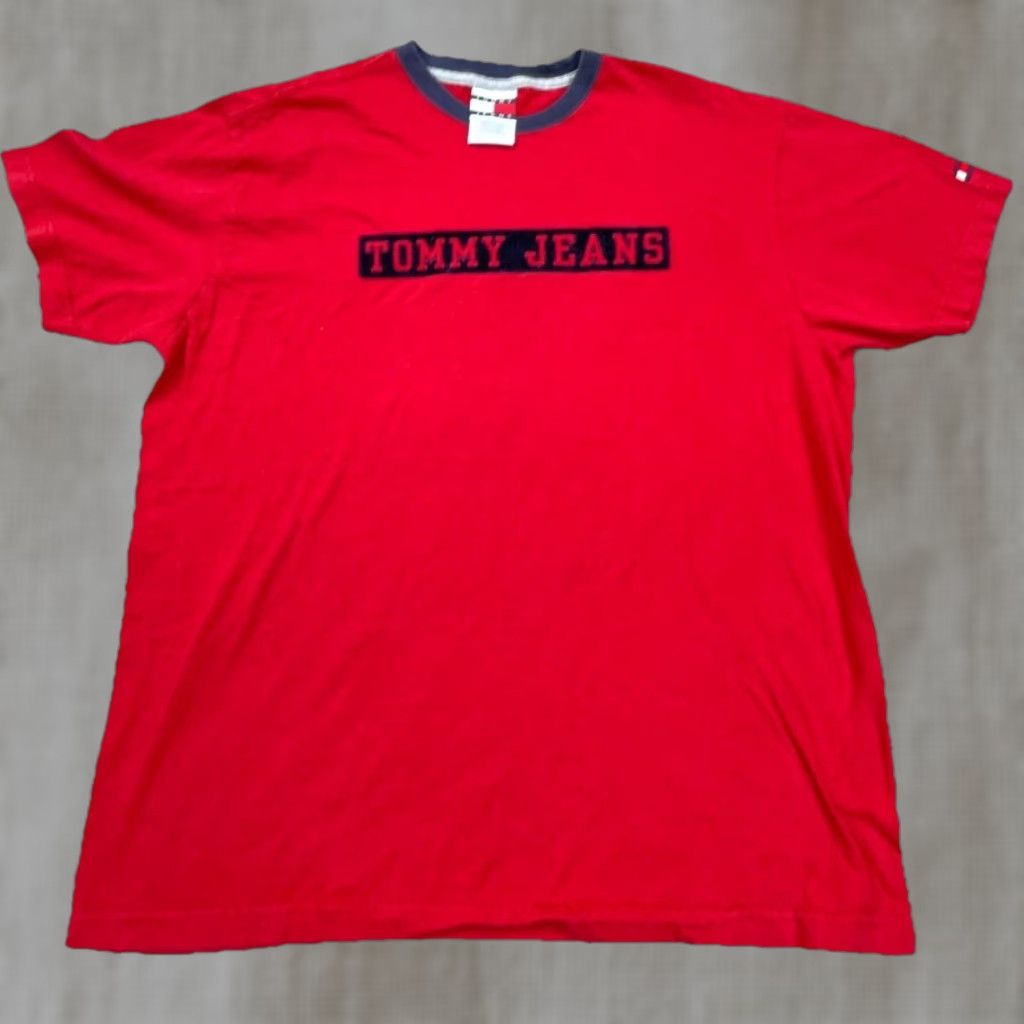 Tommy Hilfiger VINTAGE Tommy Hilfiger Shirt Men Medium Red Blue Spell Out Tee Y2K Ringer Adult Size US M / EU 48-50 / 2 - 1 Thumbnail