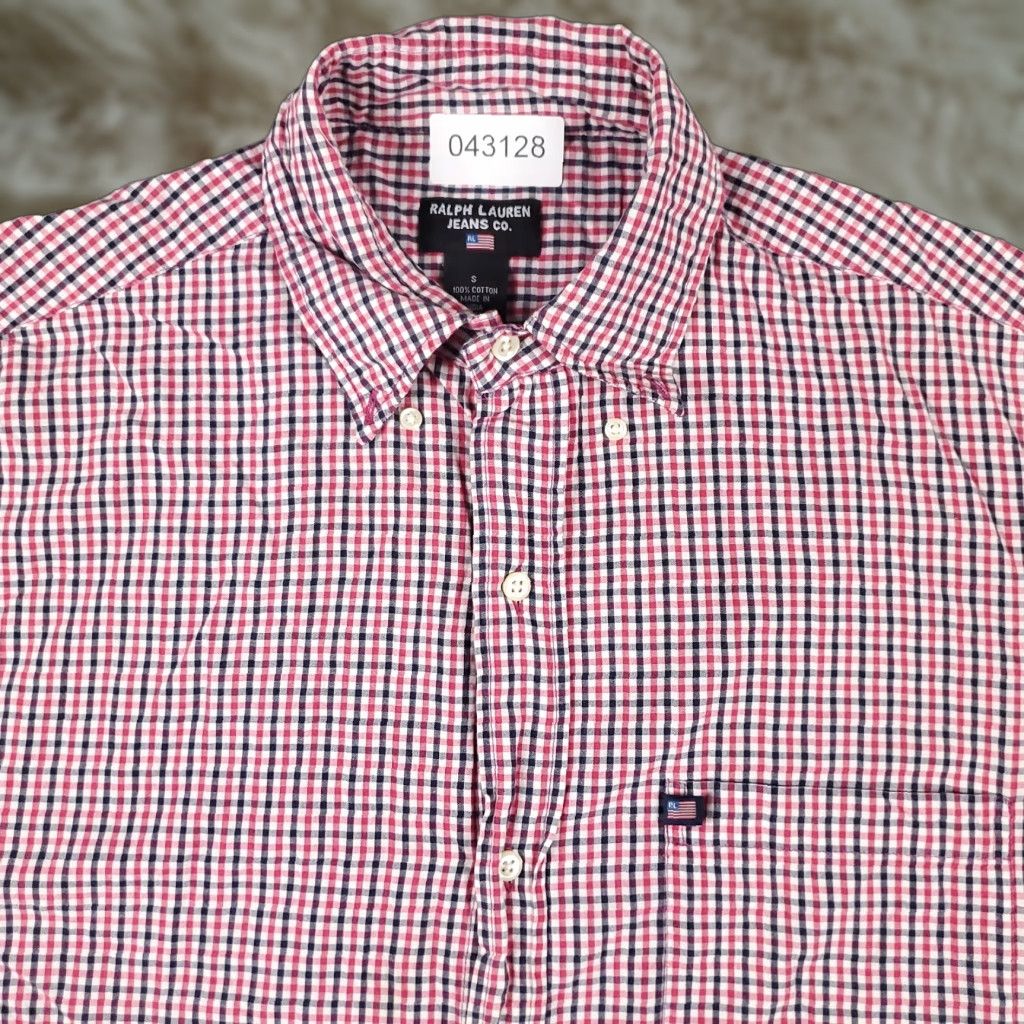 Ralph Lauren Ralph Lauren Shirt Mens Small Blue Check Button-Up Short Sleeve, Cotton, Regular Fit, Collared, Logo, Vintage? No Size US S / EU 44-46 / 1 - 1 Thumbnail