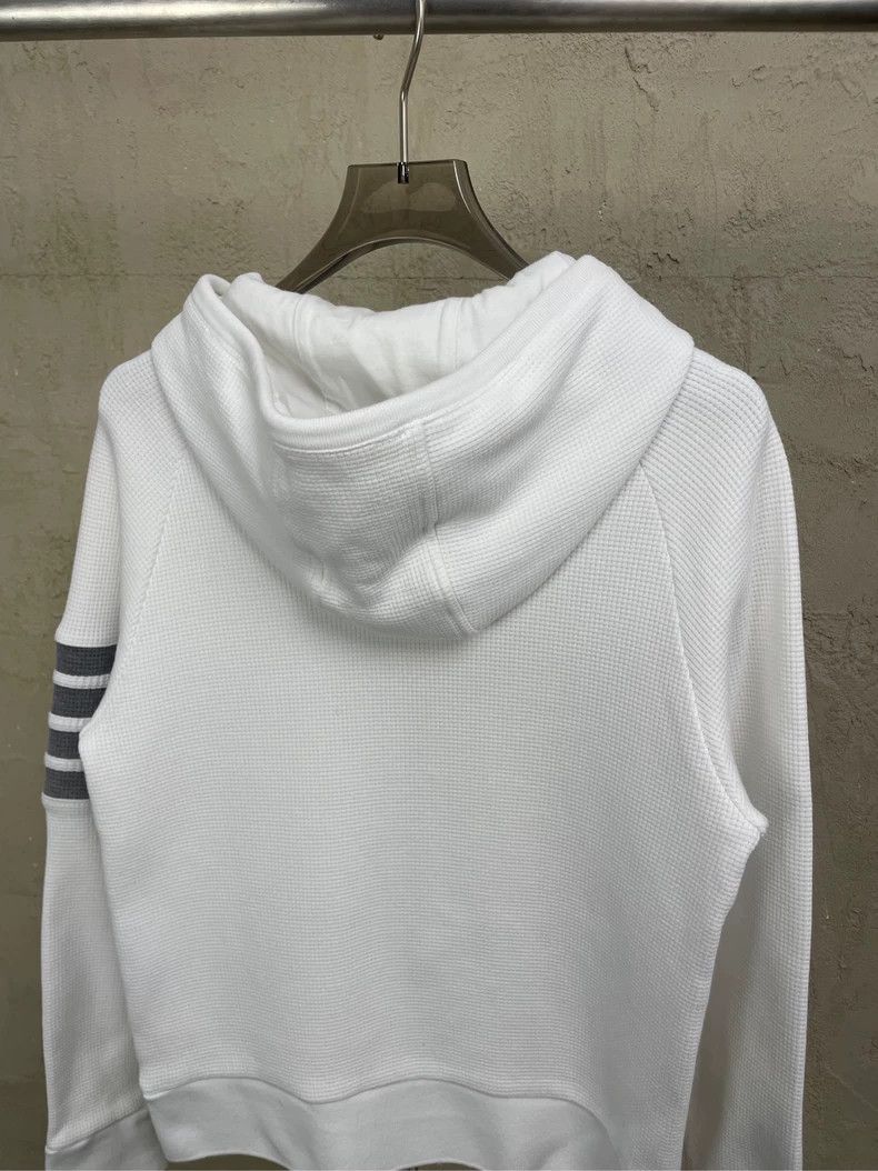 Thom Browne Thom browne White four-striped waffle zipper jacket 2504-N Size US XS / EU 42 / 0 - 5 Thumbnail
