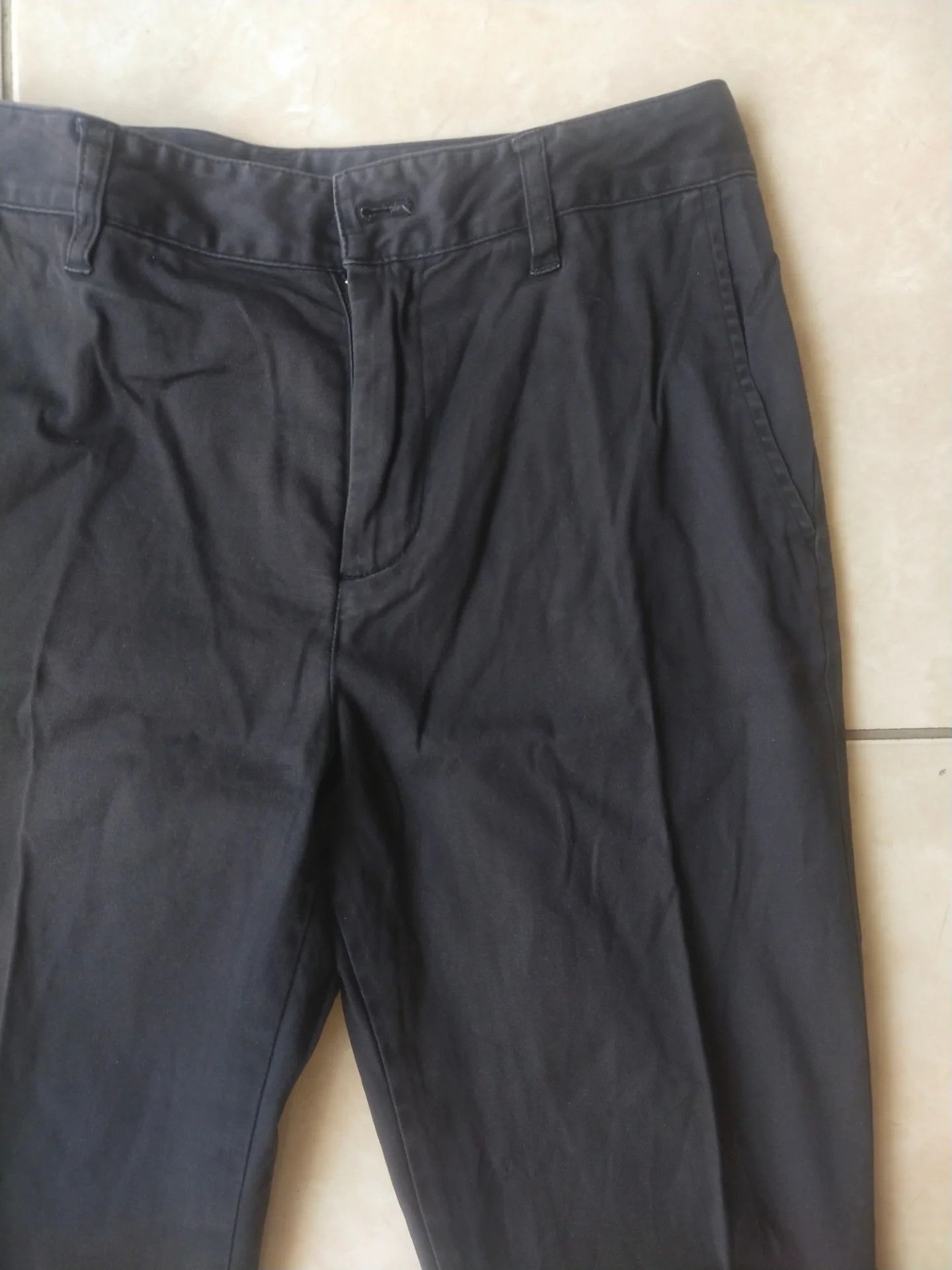 Muji Muji USA Basic Black Cotton Chino Long Pants Size 27" / US 4 / IT 40 - 2 Thumbnail