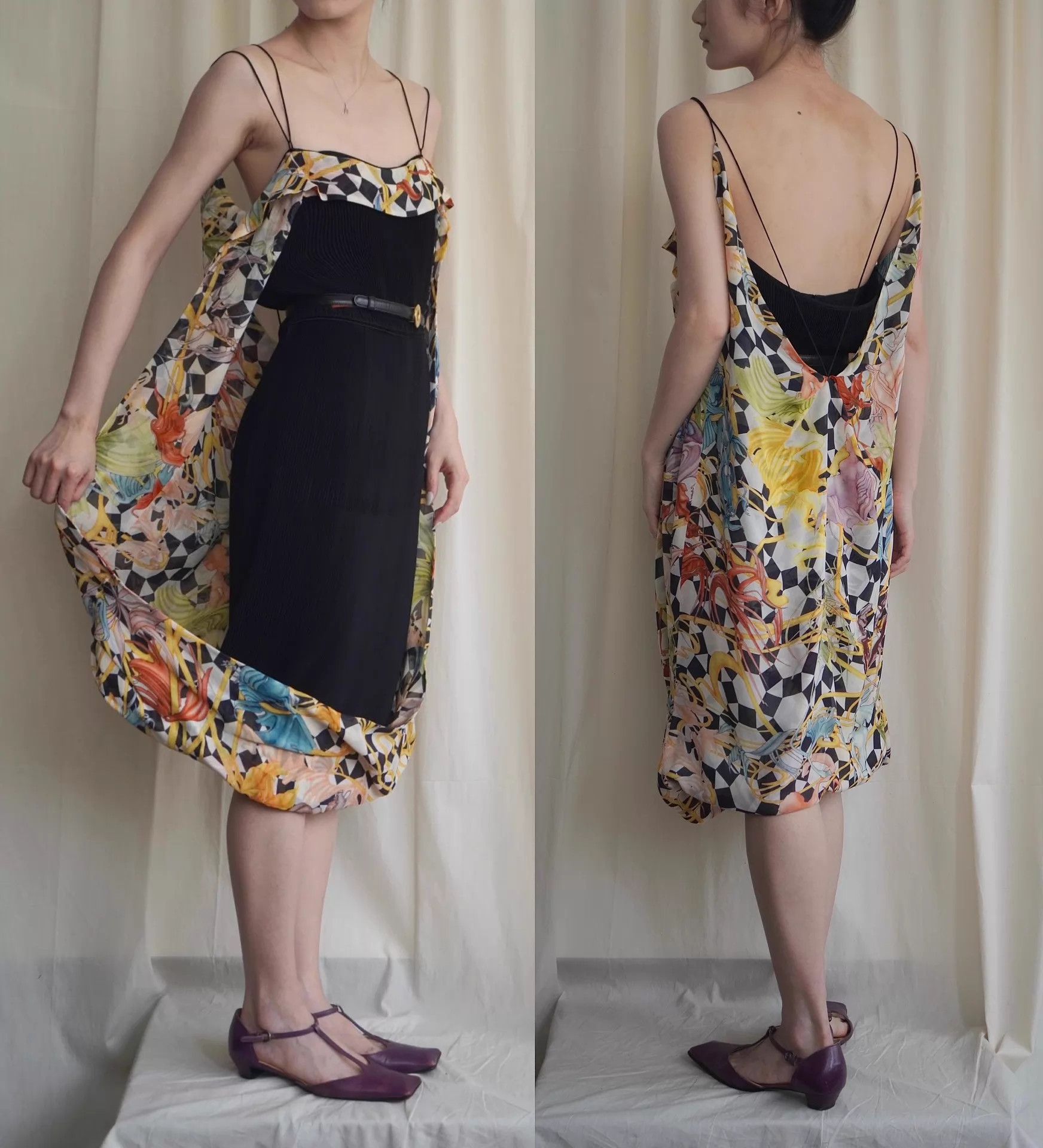 Hussein Chalayan HUSSEIN CHALAYAN 2000s Silk Double-Layer Cami Wrap Dress Size S / US 4 / IT 40 - 1 Thumbnail