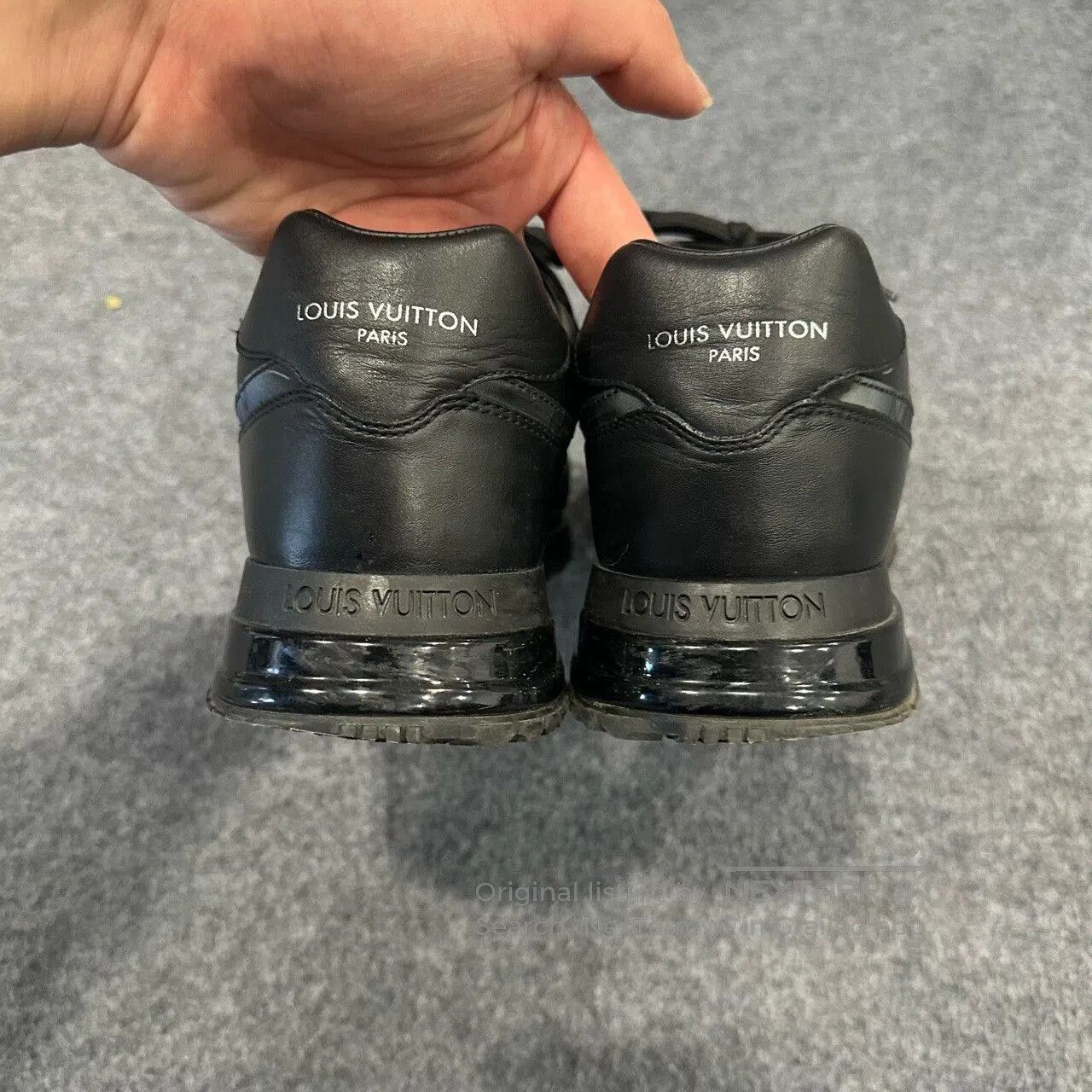 louis vuitton run away sneakers in black.