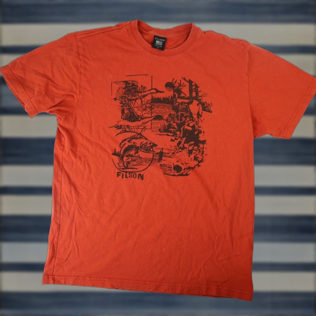Filson VINTAGE Filson Outdoors Woodsman Graphic Shirt Mens Red Medium 9/10 Size US M / EU 48-50 / 2 - 1 Thumbnail