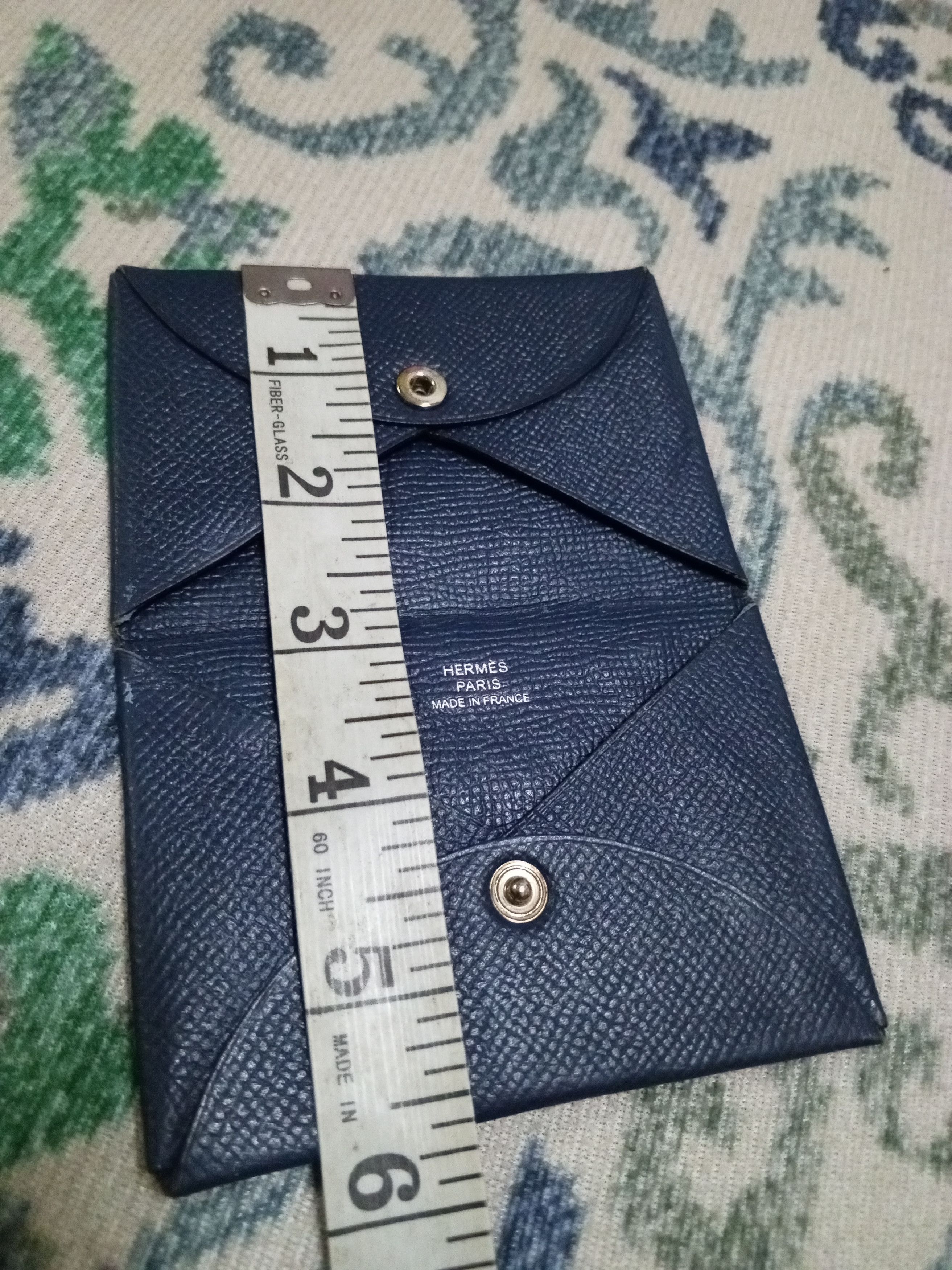Hermes 🔥HERMES🔥CALVI LEATHER CARD WALLET NAVY BLUE Size ONE SIZE - 9 Thumbnail