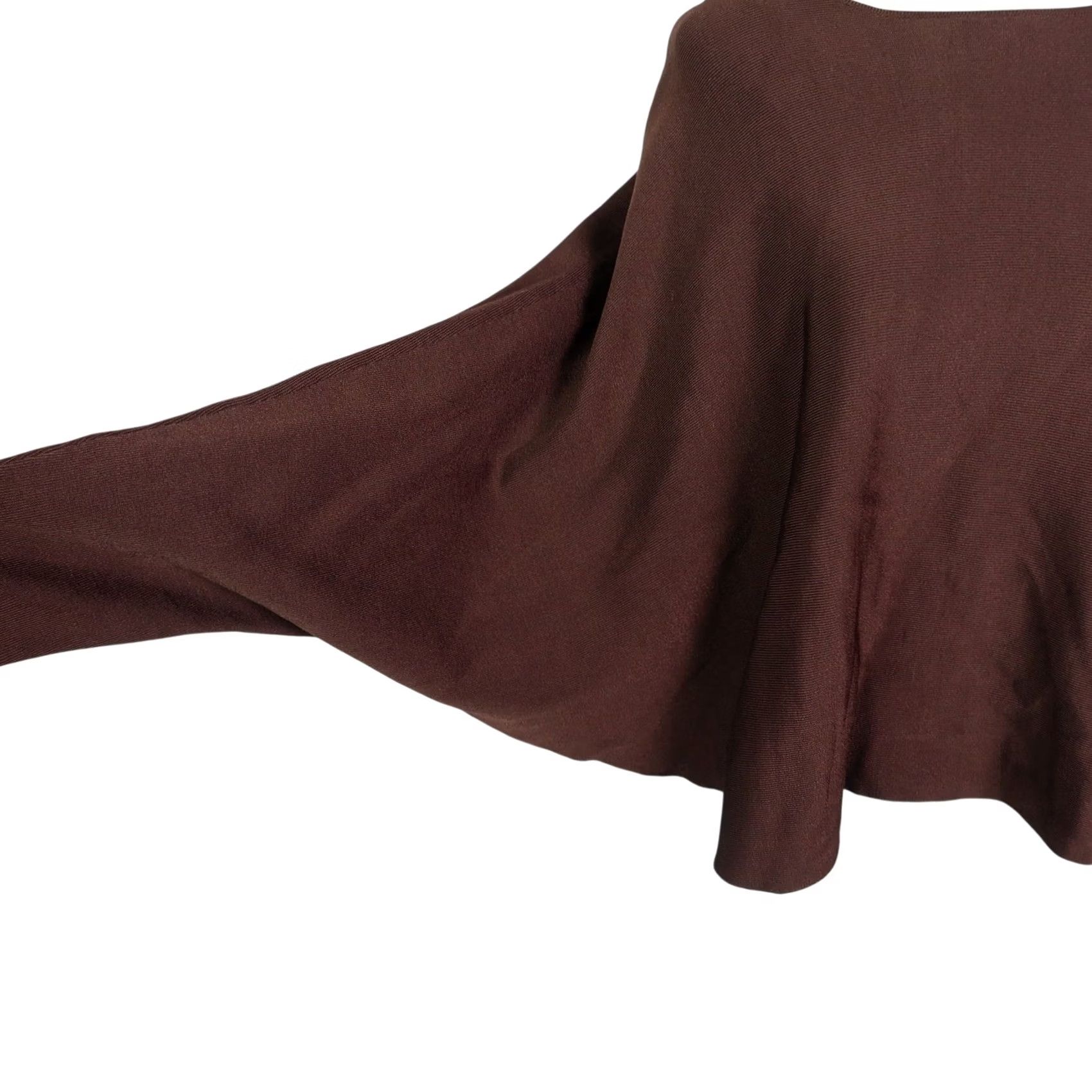 Vintage Adolfo Dominguez Brown Knit Batwing Cape Sweater Top Small Size S / US 4 / IT 40 - 4 Thumbnail