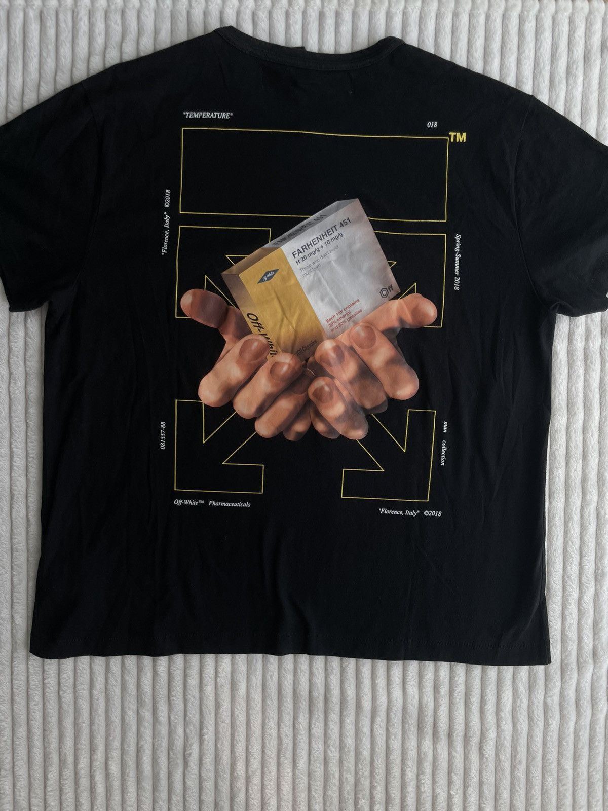 Off-White Off-White “Temperature” T-Shirt – Black (2018) Size US L / EU 52-54 / 3 - 2 Thumbnail