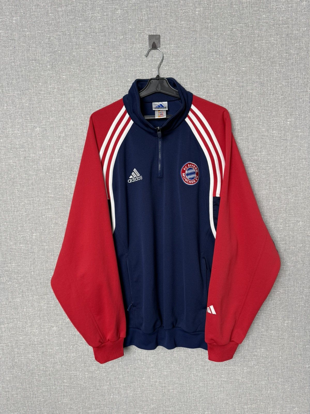 Adidas Vintage Bayern Munich Football Track Top Jacket Quarter Zip Size US L / EU 52-54 / 3 - 10 Thumbnail