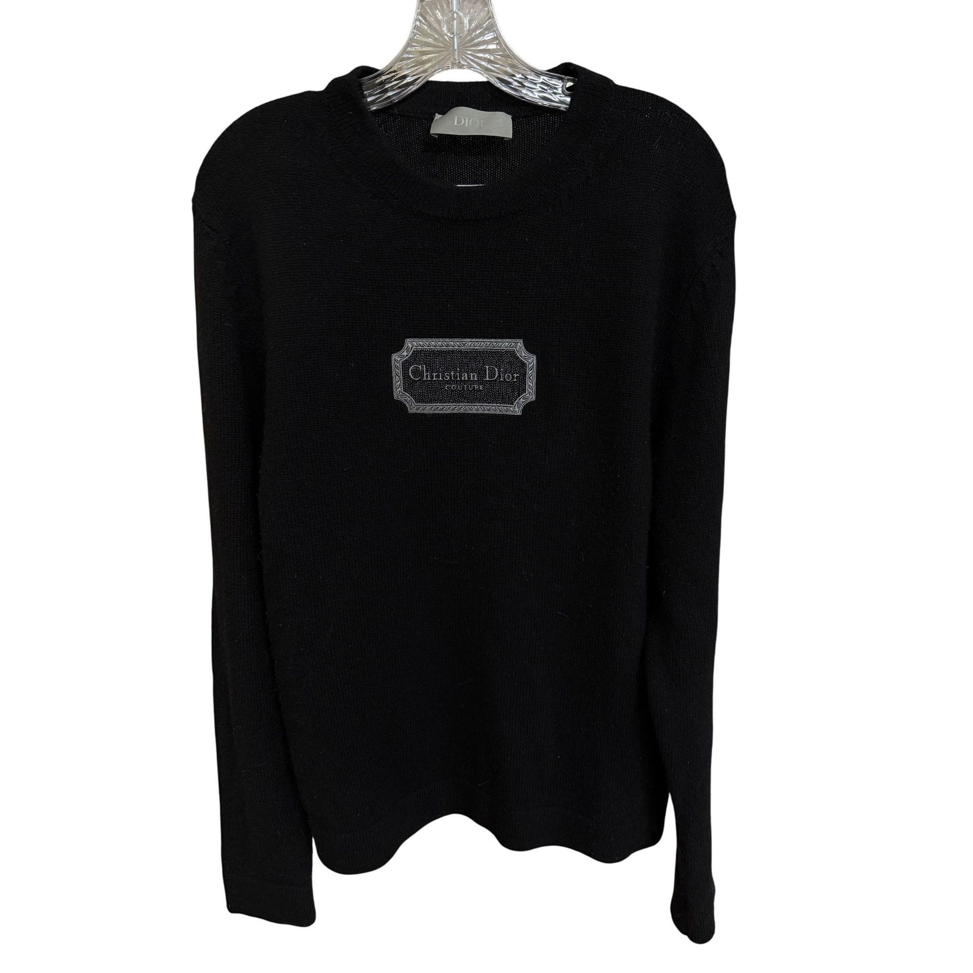 Dior Christian Dior Couture Black Embroidered Cashmere & Viscose Size M / US 6-8 / IT 42-44 - 7 Thumbnail