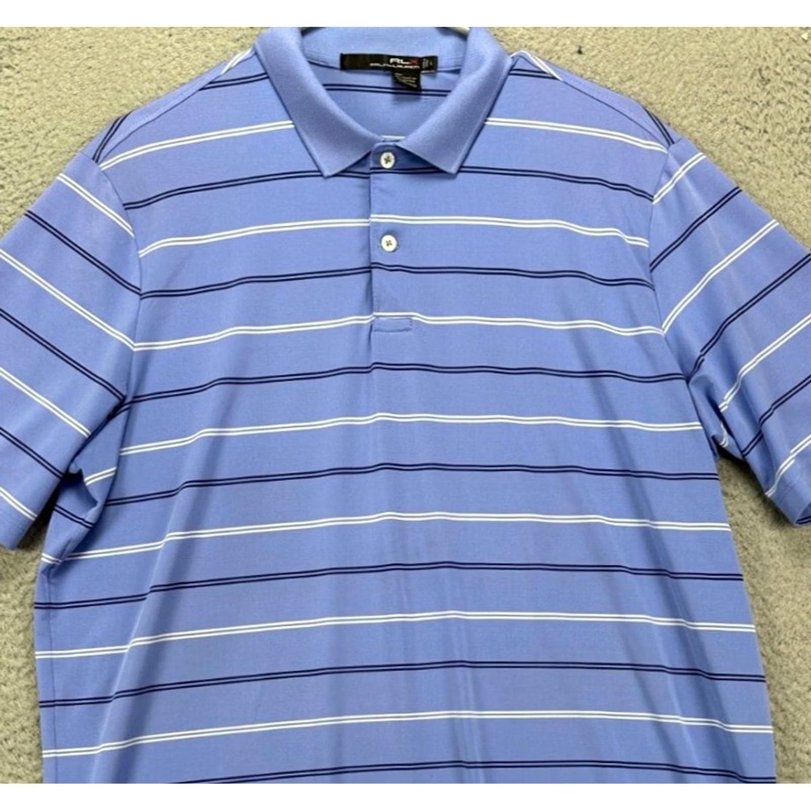 RLX Ralph Lauren RLX Ralph Lauren Golf Polo Shirt Adult Large Blue Rugby Men Short Sleeve Stretch Casual Outdoor Golfer Size US L / EU 52-54 / 3 - 2 Thumbnail