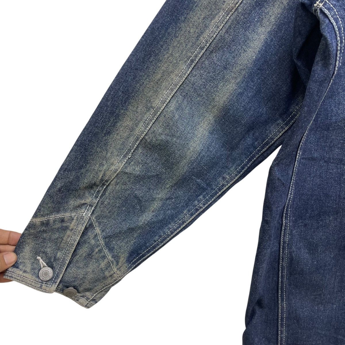 45rpm 💥Vintage Sunfaded Pairshine Worker Denim Jacket Size US L / EU 52-54 / 3 - 12 Thumbnail