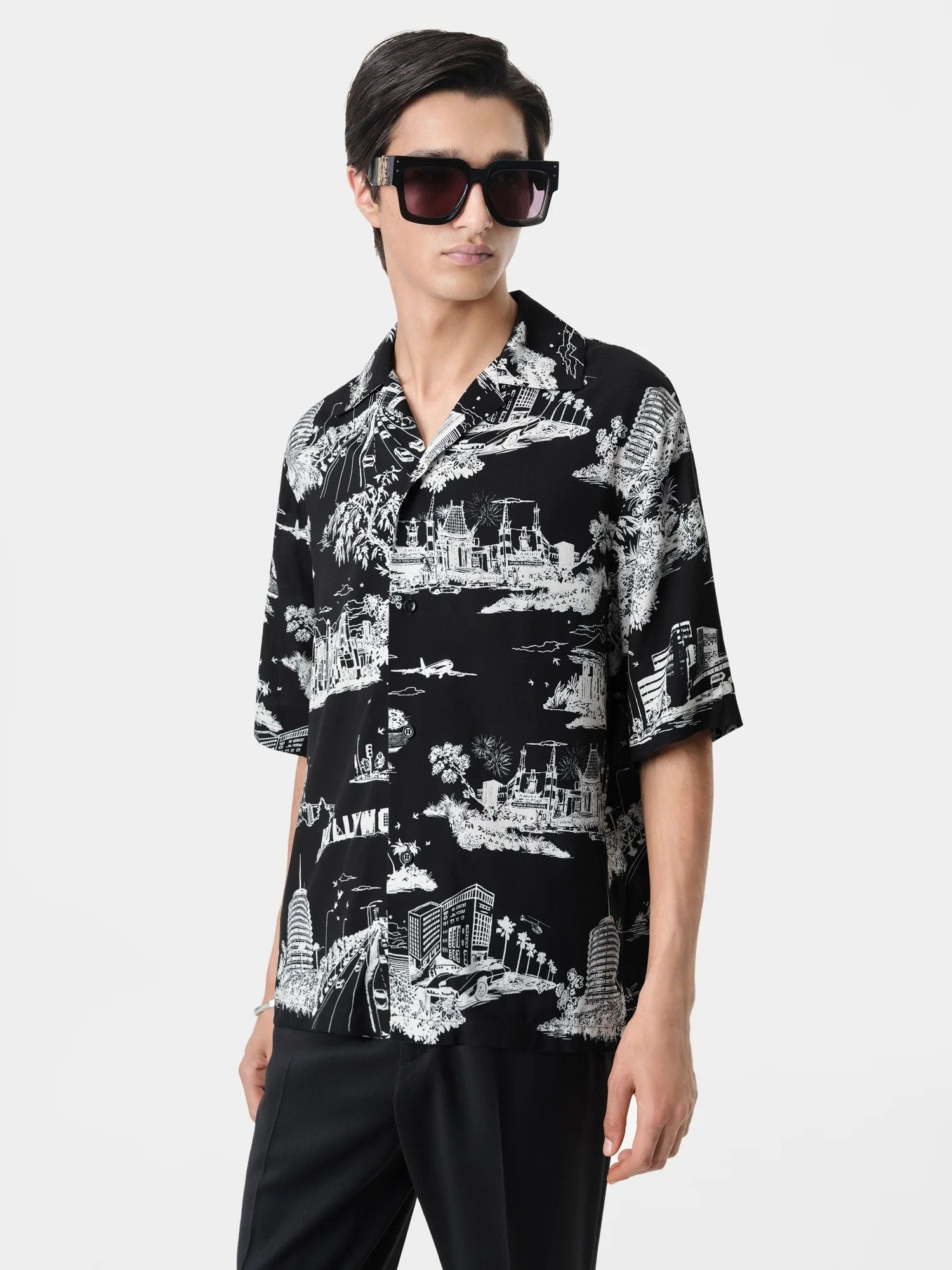 Amiri o1orln1025 LA Landmark Shirt in Black/White Size US XL / EU 56 / 4 - 3 Thumbnail