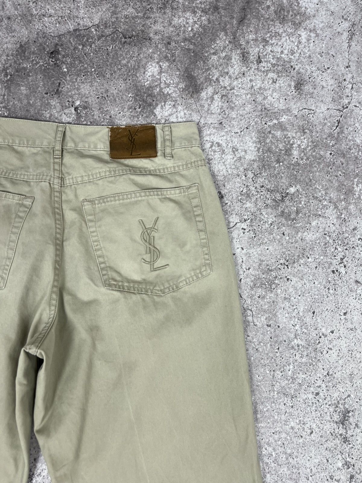 Yves Saint Laurent YSL Yves Saint Laurent Chino Cotton Pants Big Logo Size US 32 / EU 48 - 5 Thumbnail
