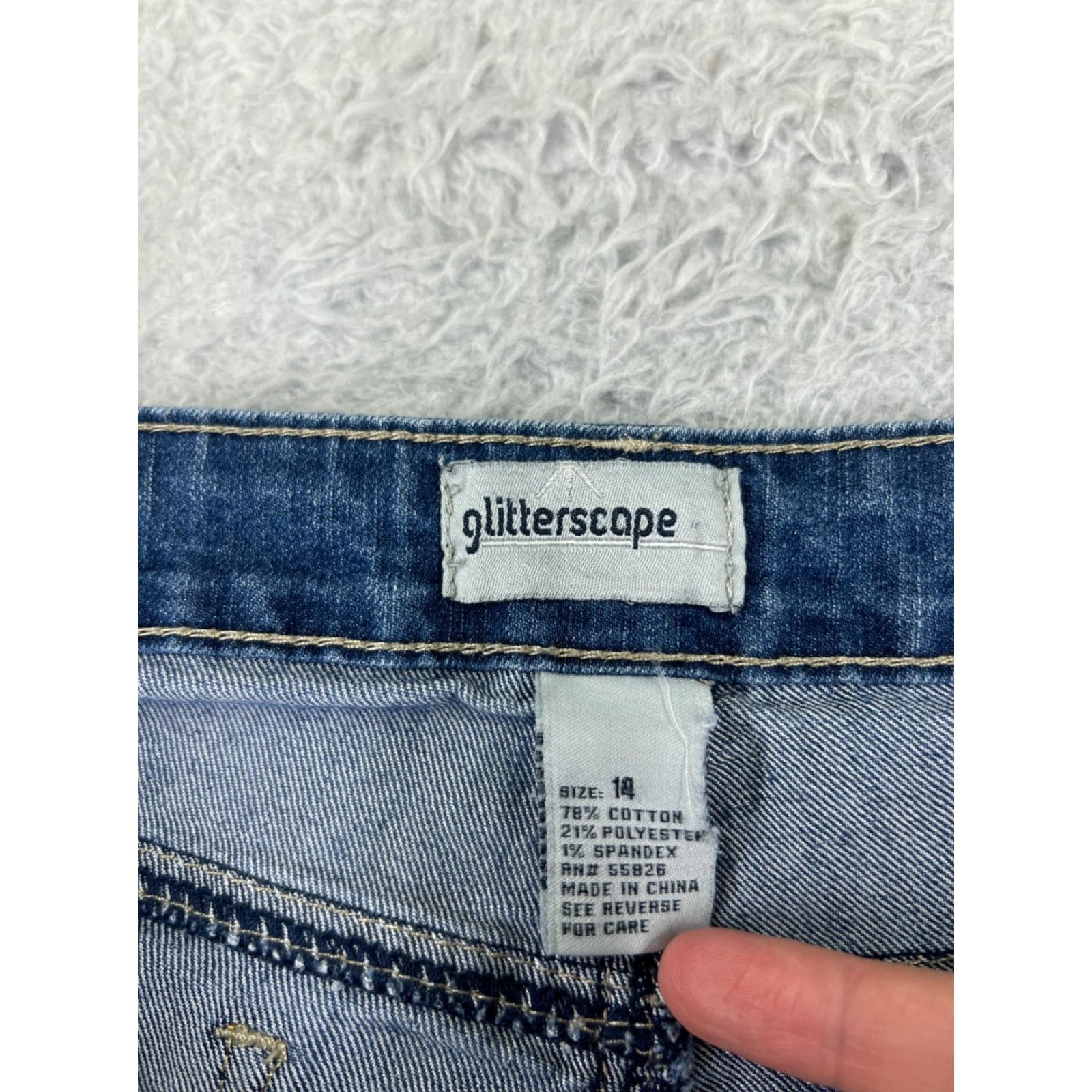 Vintage Glitterscape Jeans Womens 14 Blue Denim Bootcut Costton Blend Mid Rise Size 36" / US 14 / IT 50 - 3 Thumbnail