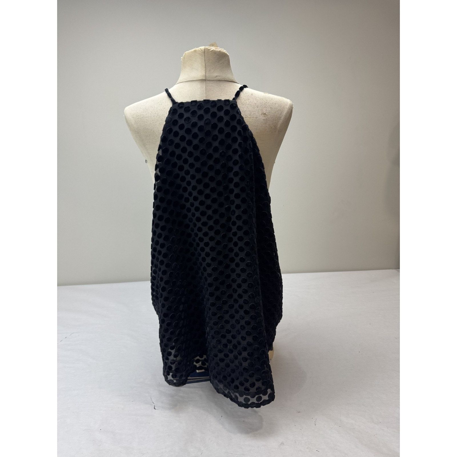 Ann Taylor Ann Taylor Loft Velvet Polka Dot Top Sheer Lined Tank XS Size XS / US 0-2 / IT 36-38 - 2 Thumbnail