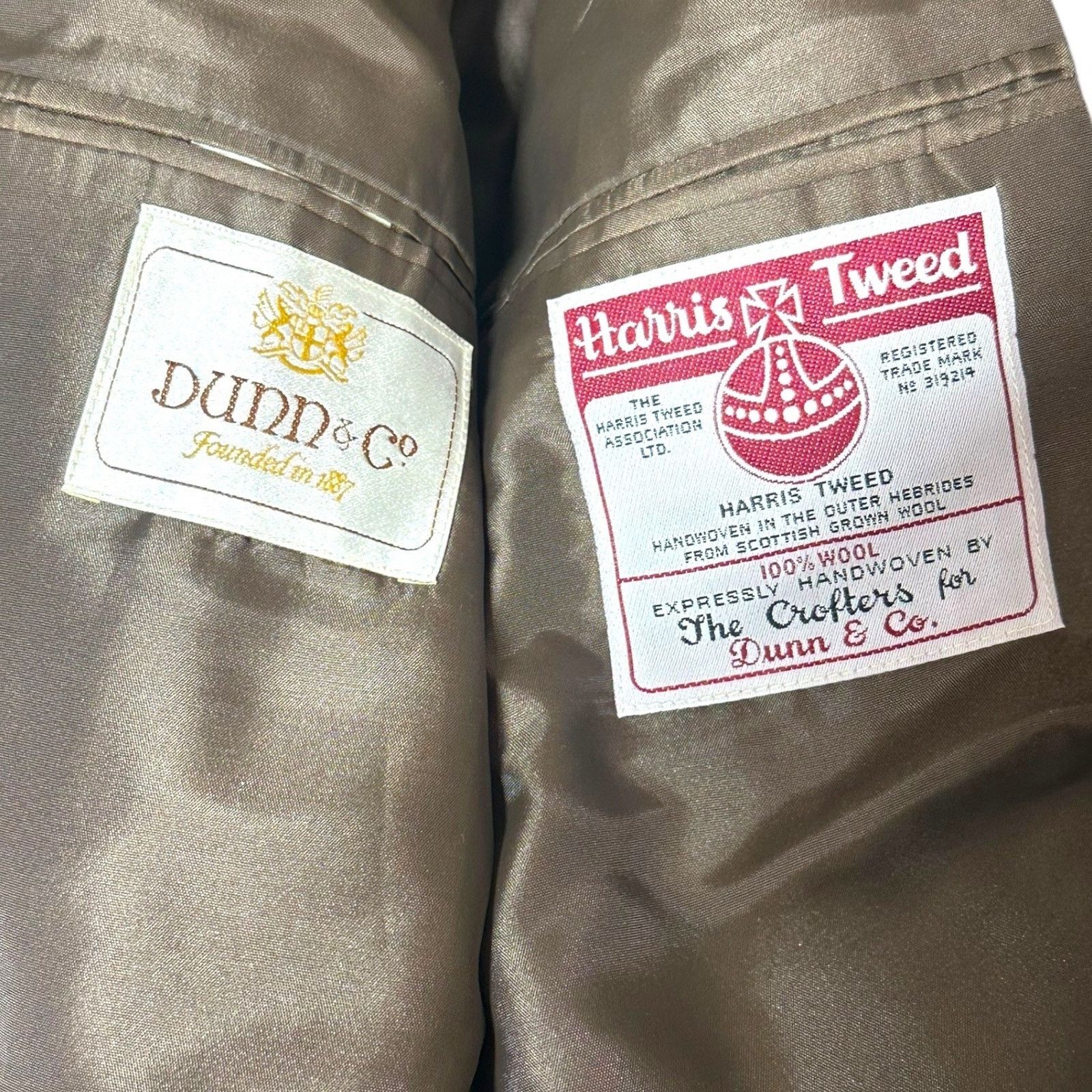 Other Dunn & Co Harris Tweed Sport Coat Blazer 46R Brown Plaid Size 46R - 6 Thumbnail