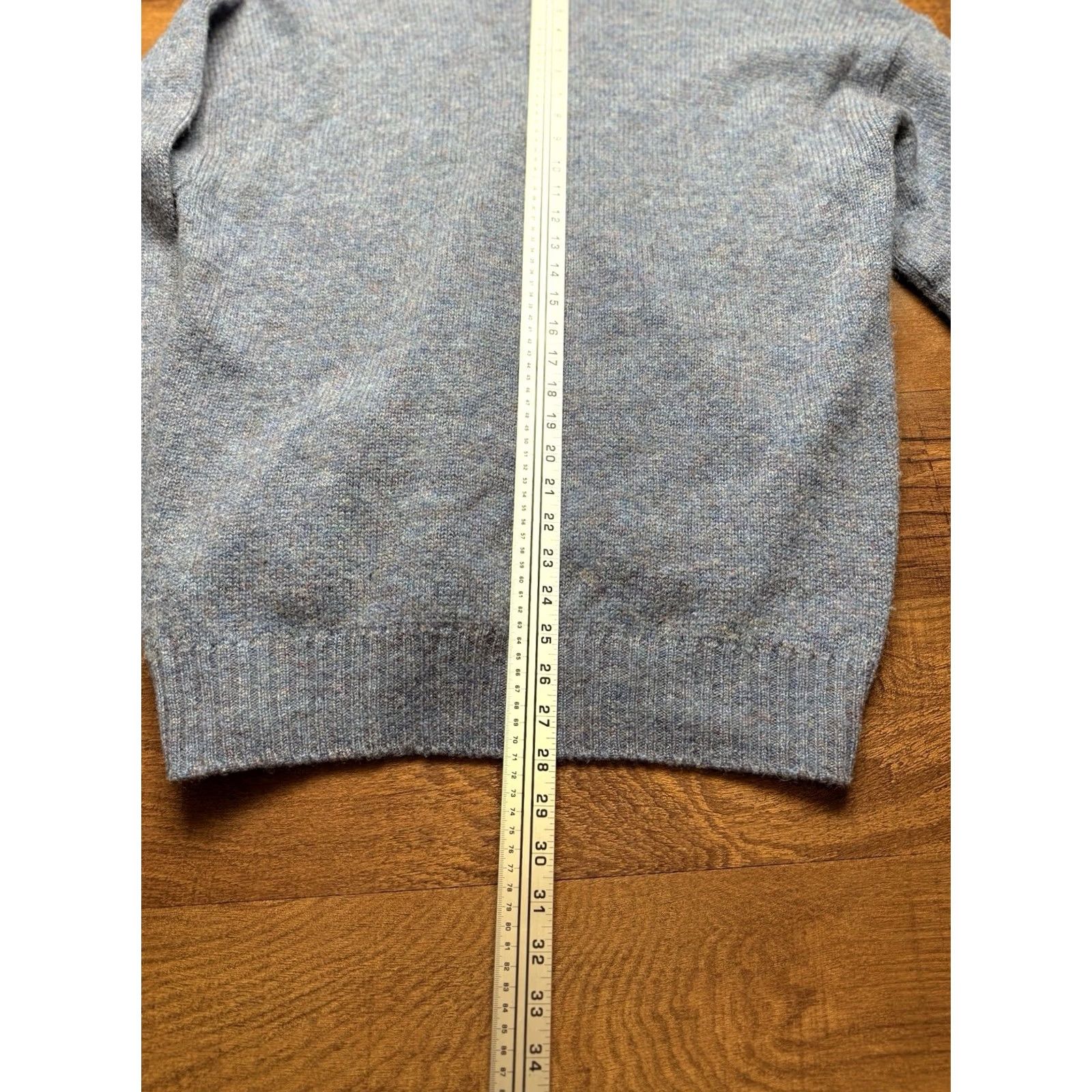 Vintage VINTAGE The Moors Lord Jeff 100% Shetland Wool Sweater Cardigan Men’s XL Blue Wool Cardigan, V-Neck, Solid Knit, Pockets, 70s, Regular Size, Men Size US L / EU 52-54 / 3 - 8 Thumbnail