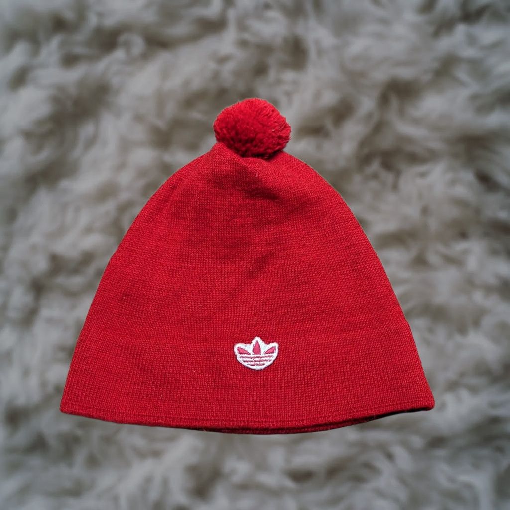 Adidas VINTAGE adidas Ski Beanie Hat Wool Blend Slovakia Trefoil Red Lined Beanie Unisex Adults One Size TS Size ONE SIZE - 1 Thumbnail