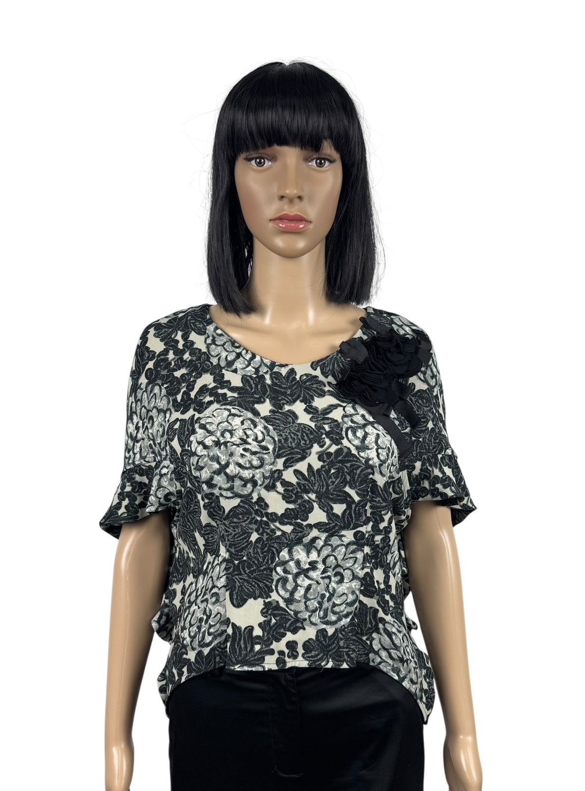 TWINSET Twinset Jacquard Blouse Decorated Embroidered Flower size S Size S / US 4 / IT 40 - 1 Thumbnail