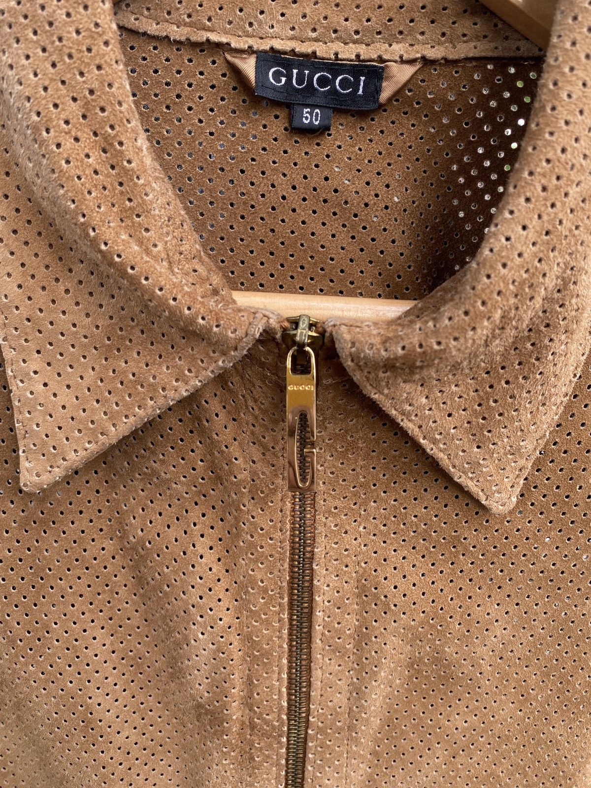 Gucci Vintage 2000s Gucci Tom Ford Era Mesh Leather Vera Pelle Size US L / EU 52-54 / 3 - 7 Thumbnail