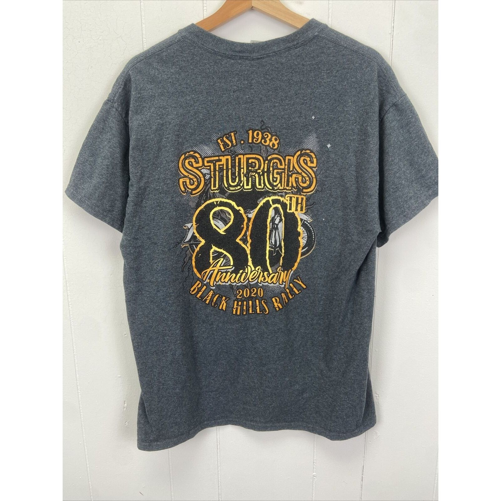 Gildan Sturgis 2020 Black Hills 80th Motorcycle T-Shirt Size Large Size US L / EU 52-54 / 3 - 4 Thumbnail