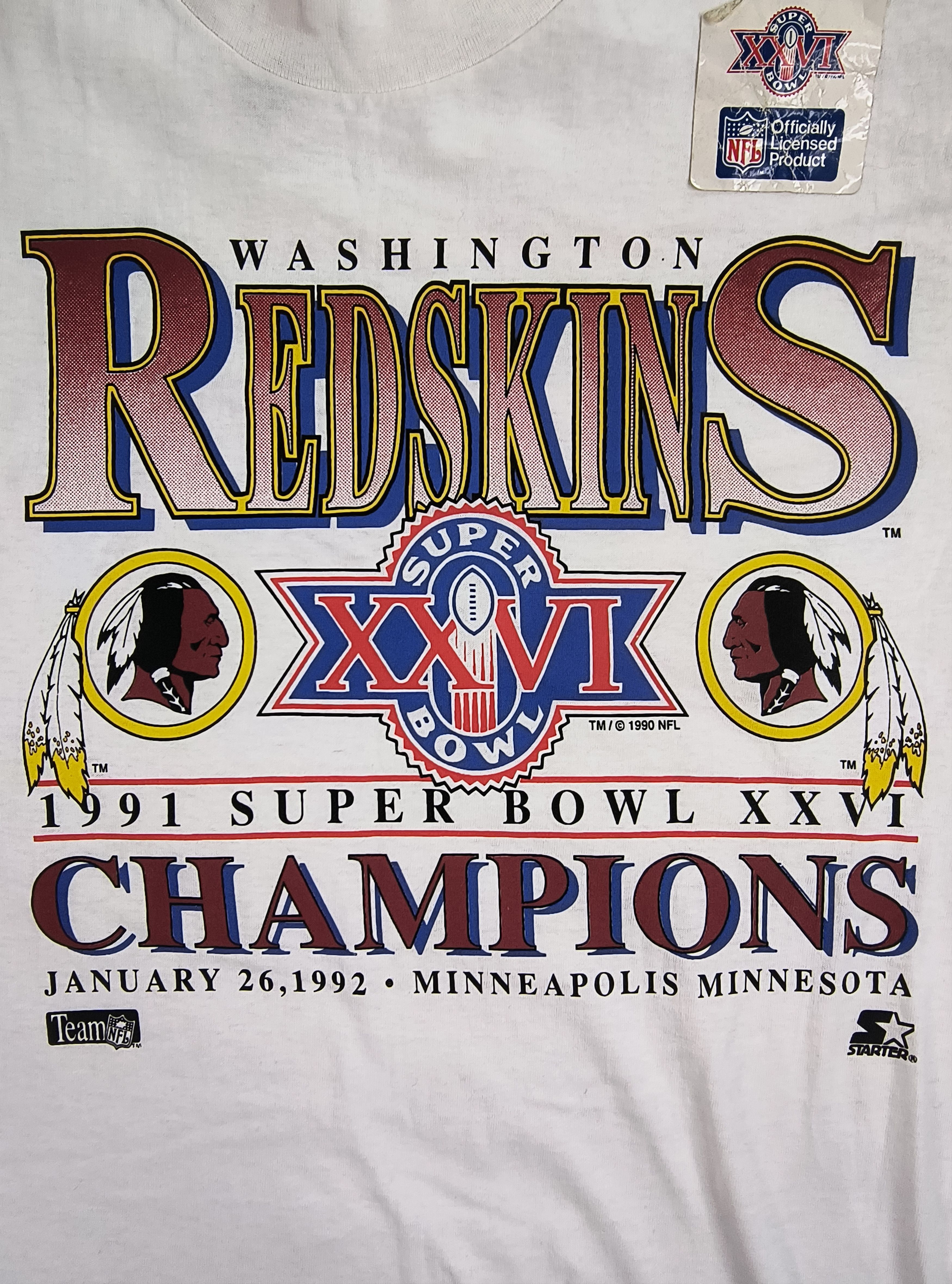 NFL Vintage NFL Washington Redskins SB XXVI champions 1992 tee Size US M / EU 48-50 / 2 - 1 Thumbnail