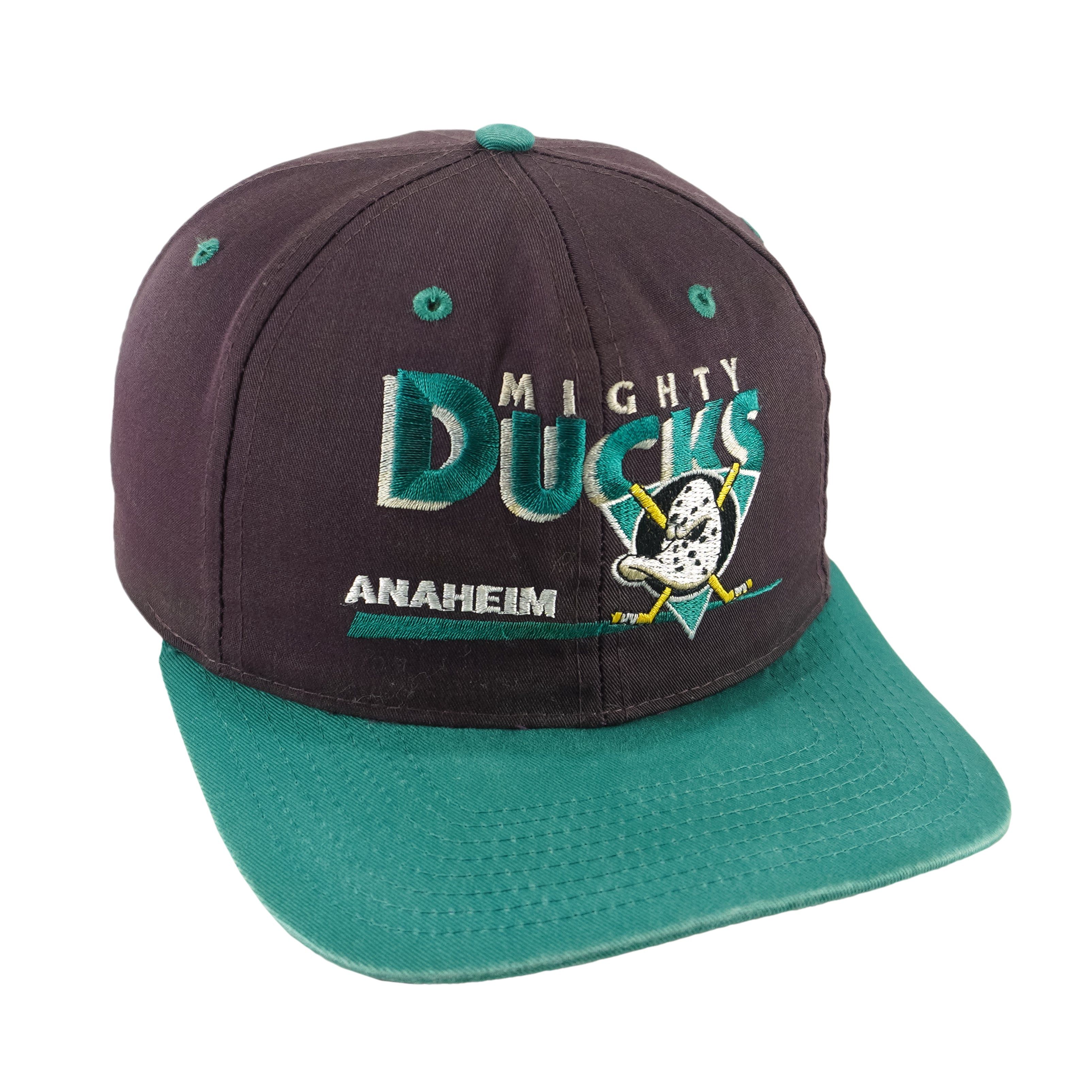 Twins Enterprise Inc. NHL - Anaheim Mighty Ducks Snapback Hat 1990s Size ONE SIZE - 2 Thumbnail