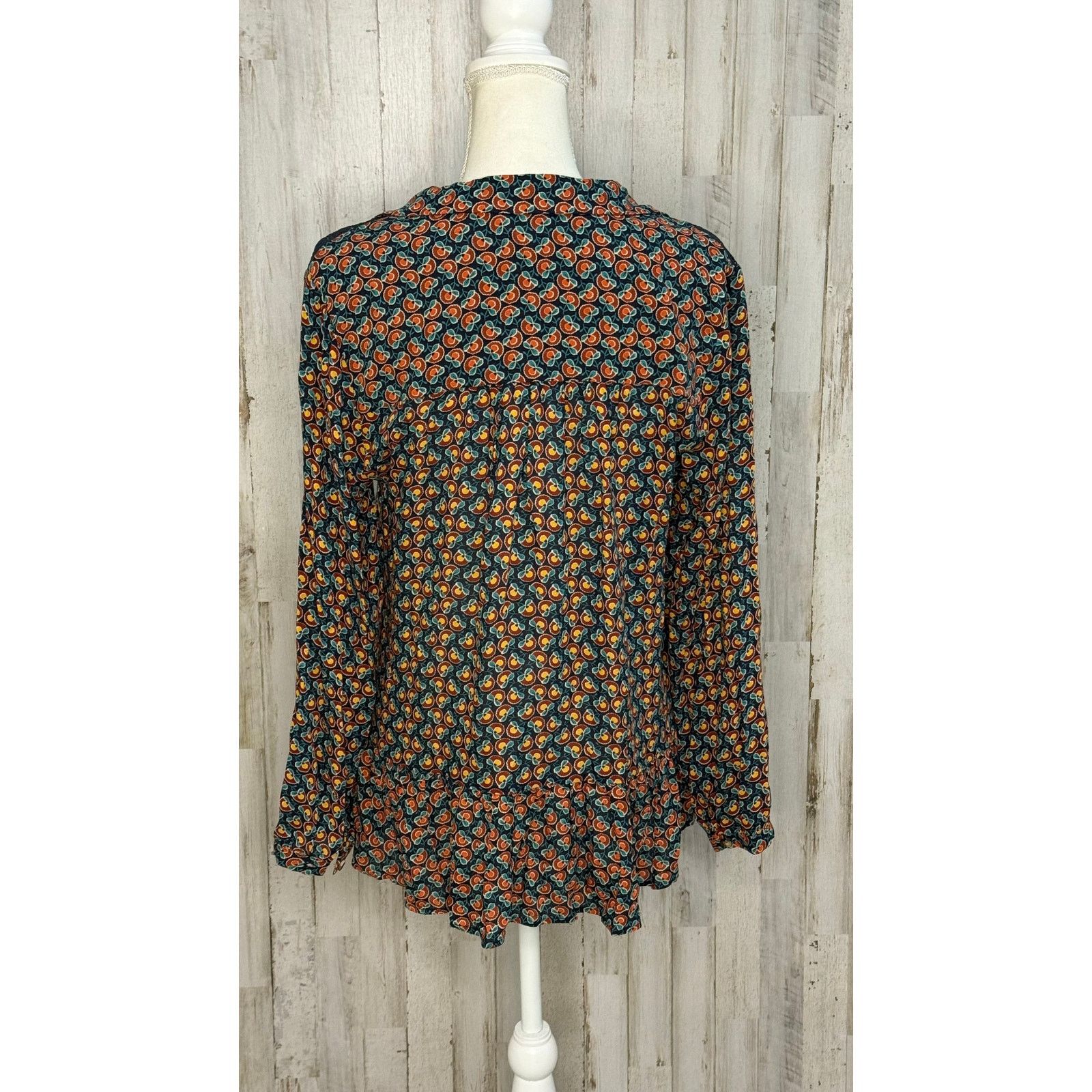 Anthropologie Maeve by Anthropologie Floral Peasant Blouse V-Neck Tunic Size M / US 6-8 / IT 42-44 - 3 Thumbnail