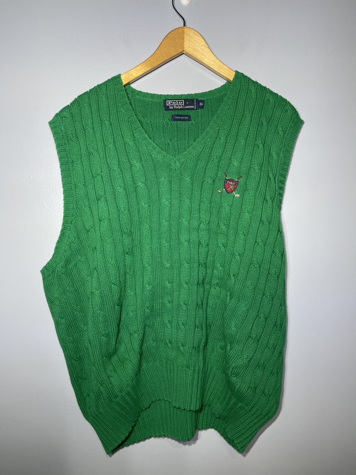 Polo Ralph Lauren Polo Ralph Lauren Pullover Sweater Vest XL Green Crest Knit Size US XL / EU 56 / 4 - 2 Thumbnail