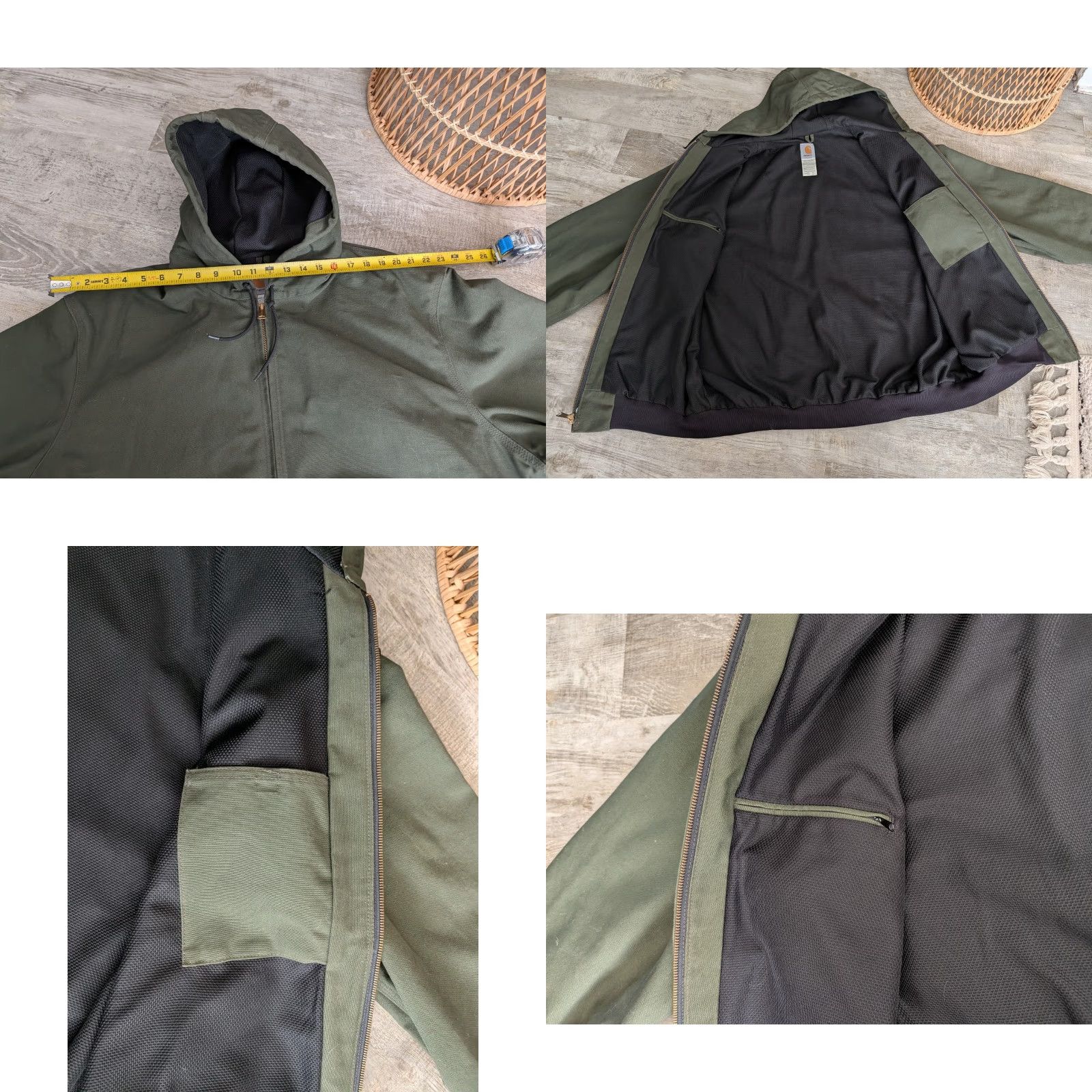Carhartt VINTAGE Carhartt Jacket Mens 2XLT Military Green Canvas Bomber J131 GRN Y2K Workwear Size US XXL / EU 58 / 5 - 9 Thumbnail
