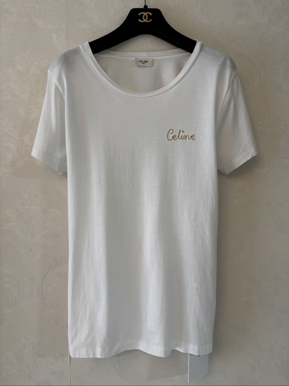 Celine CELINE Logo Embroidered T-Shirt Size M Size M / US 6-8 / IT 42-44 - 1 Thumbnail