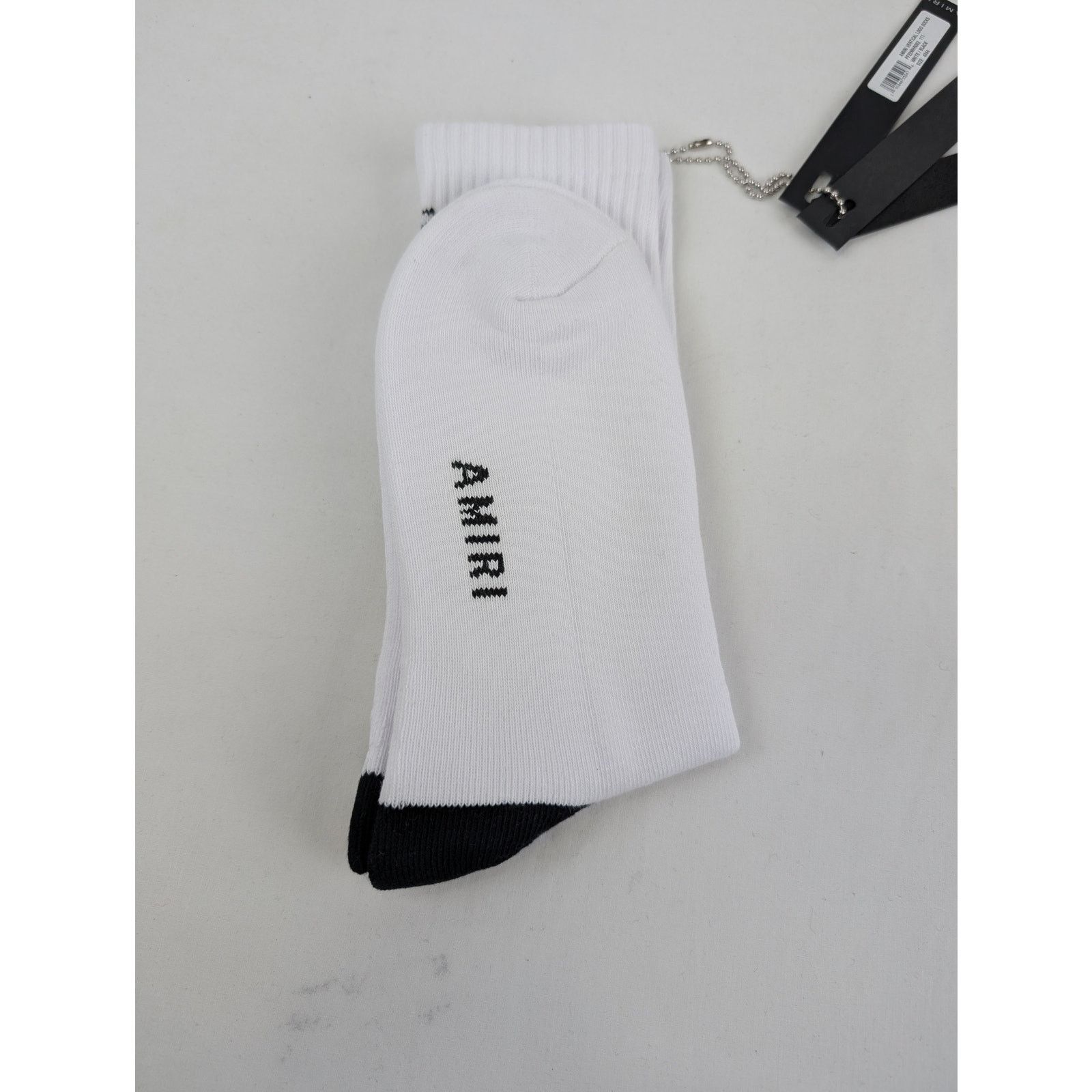 Amiri o1rshd1 Q:3 / Size: 41-42 / Vertical Logo Socks White/Black Size ONE SIZE - 2 Thumbnail