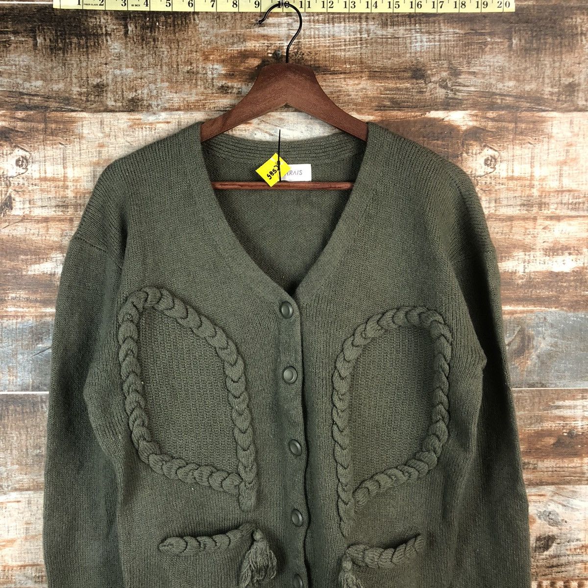 Homespun Knitwear × Japanese Brand DL Lemarais Green Cardigan Knitwear #C585 Size US M / EU 48-50 / 2 - 2 Thumbnail