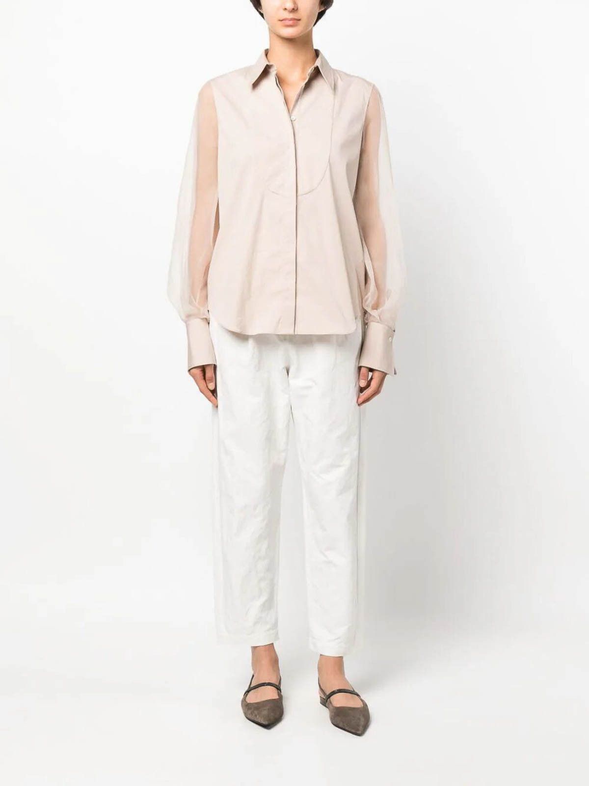 Brunello Cucinelli o1y0725 Shirt in Sand Size XXS / US 00 / IT 34 - 5 Thumbnail