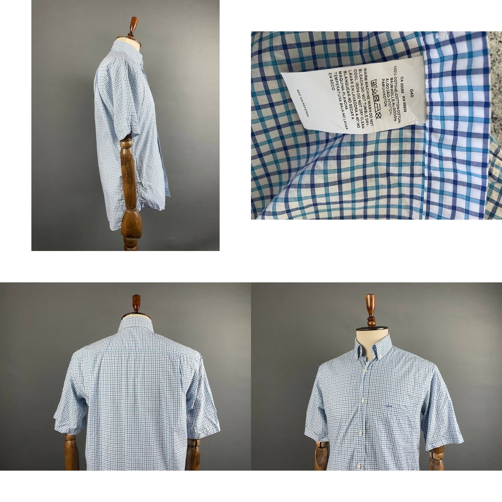 Paul & Shark Paul & Shark Shirt Mens 40 Blue Yachting Casual Size Plaid Cotton Short Sleeve Size US L / EU 52-54 / 3 - 8 Thumbnail