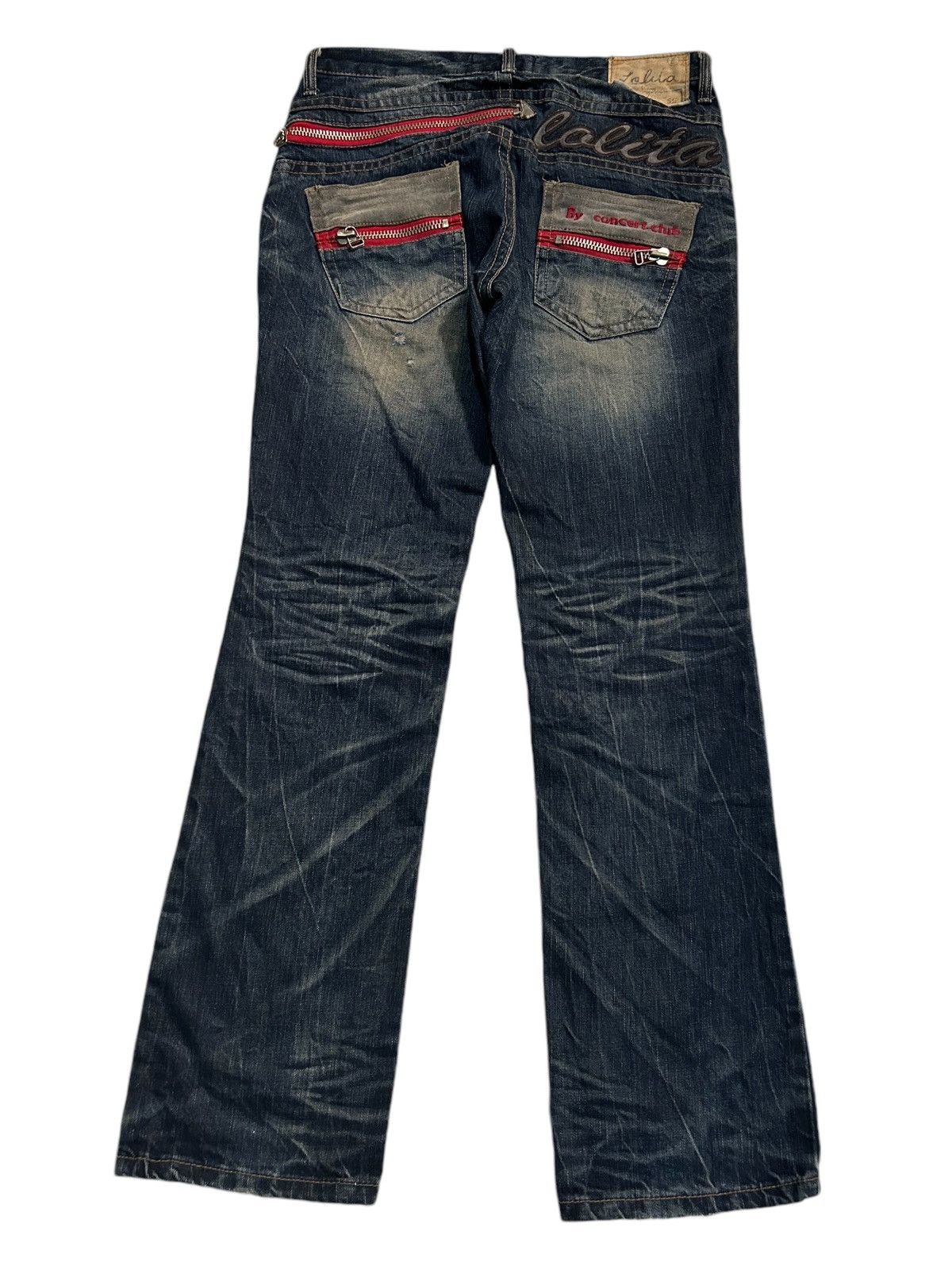 If Six Was Nine × KMRii × Le Grande Bleu (L.G.B.) Vintage Lolita Distressed Mud Wash Punk Style Denim Rare 🎌☠️☠️ Size US 34 / EU 50 - 1 Thumbnail