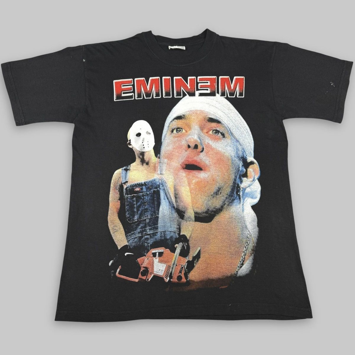 Rap Tees Vintage 90s Eminem Chainsaw Mask Rare Euro Rap T Shirt Size US L / EU 52-54 / 3 - 2 Thumbnail