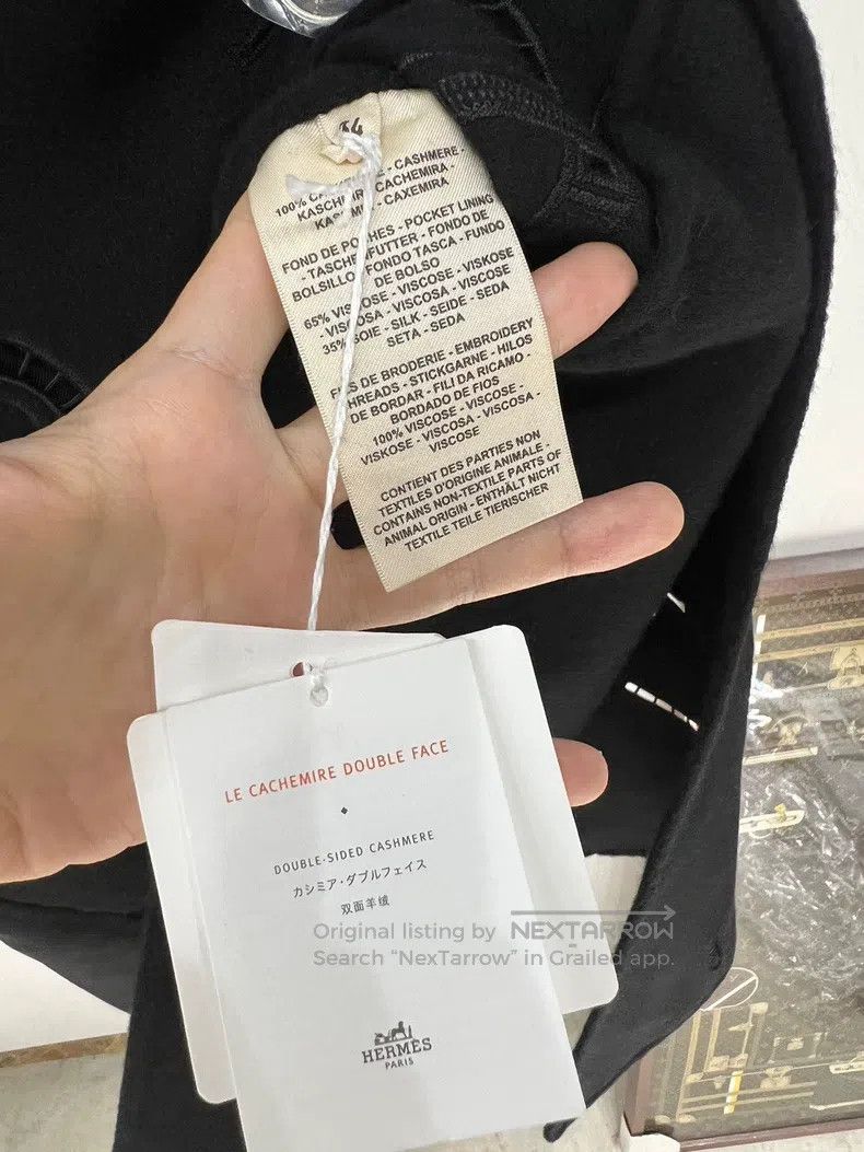 Hermes Hermes Leather Patch Cashmere Long Vest Jacket Size XXS / US 00 / IT 34 - 5 Thumbnail