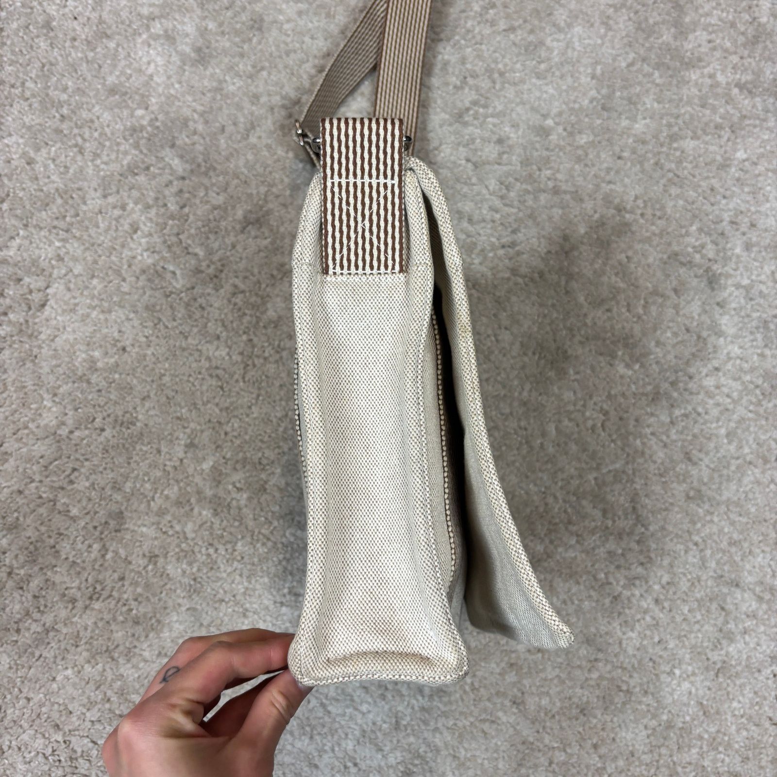 Hermes Hermes White Fourre Tout Besace PM Canvas Shoulder Bag Size ONE SIZE - 5 Thumbnail