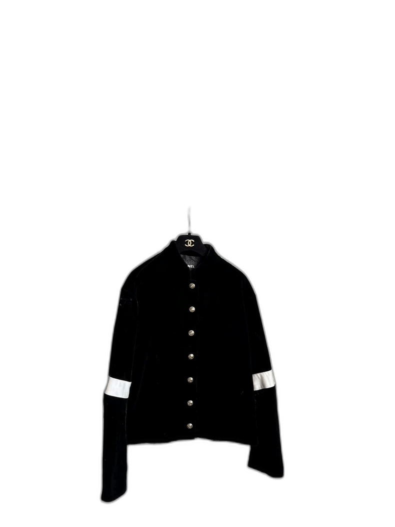 Chanel Chanel Black and White Velvet Jacket -2505 Size US M / EU 48-50 / 2 - 1 Thumbnail