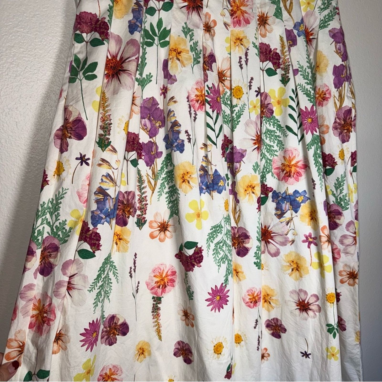 Talbots TALBOT spring Easter floral cotton full length maxi skirt 14 Size 36" / US 14 / IT 50 - 3 Thumbnail