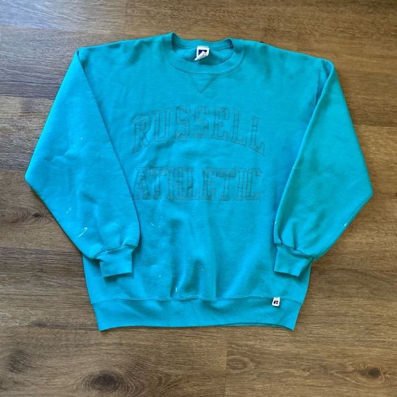 Russell Athletic Turquoise Russell Athletic Vintage Crew Neck Size US XL / EU 56 / 4 - 1 Thumbnail