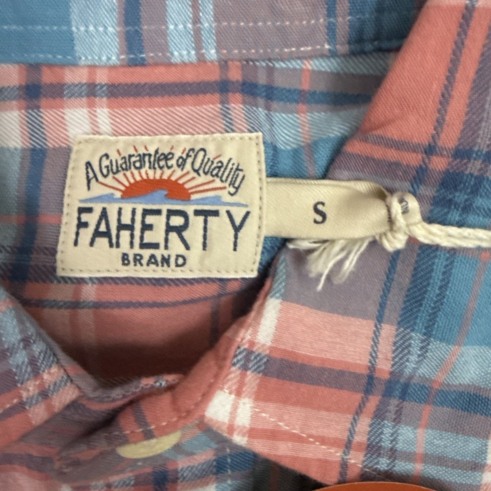Faherty Faherty Mens S Shirt Tropical Cotton Plaid Long Sleeve Size US S / EU 44-46 / 1 - 2 Thumbnail