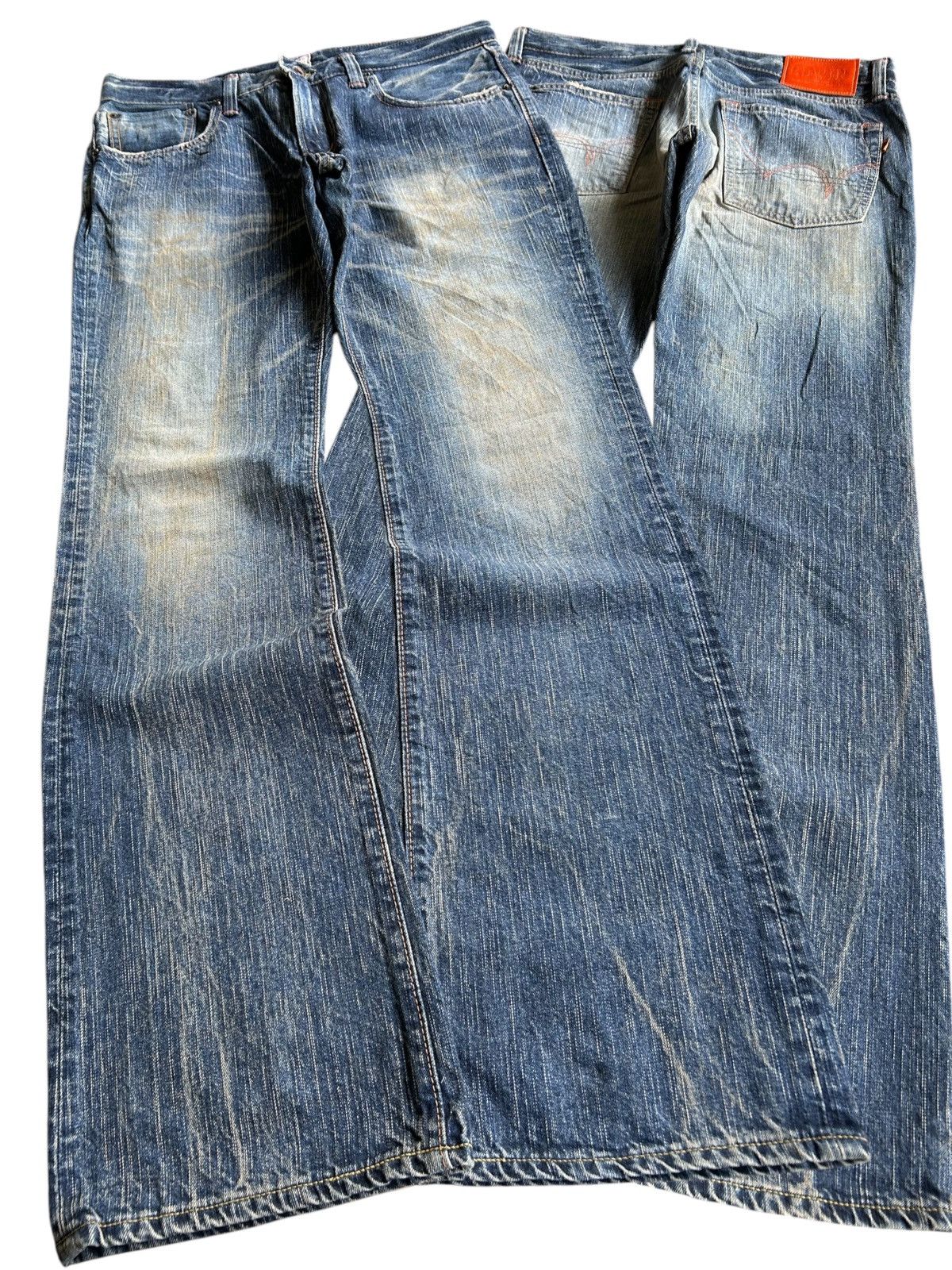Kapital Flare Rusty Edwin Made Japan Faded Denim Jeans Size US 33 - 2 Thumbnail