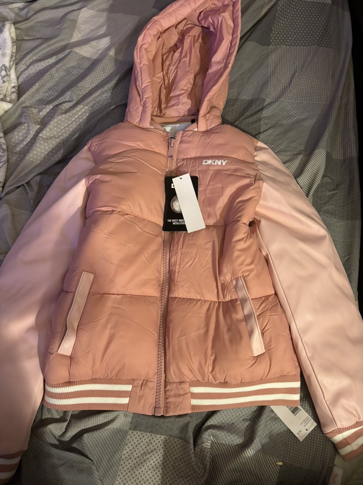 DKNY DKNY Kids Puffer Jacket with Hood Size XXS / US 00 / IT 34 - 1 Thumbnail