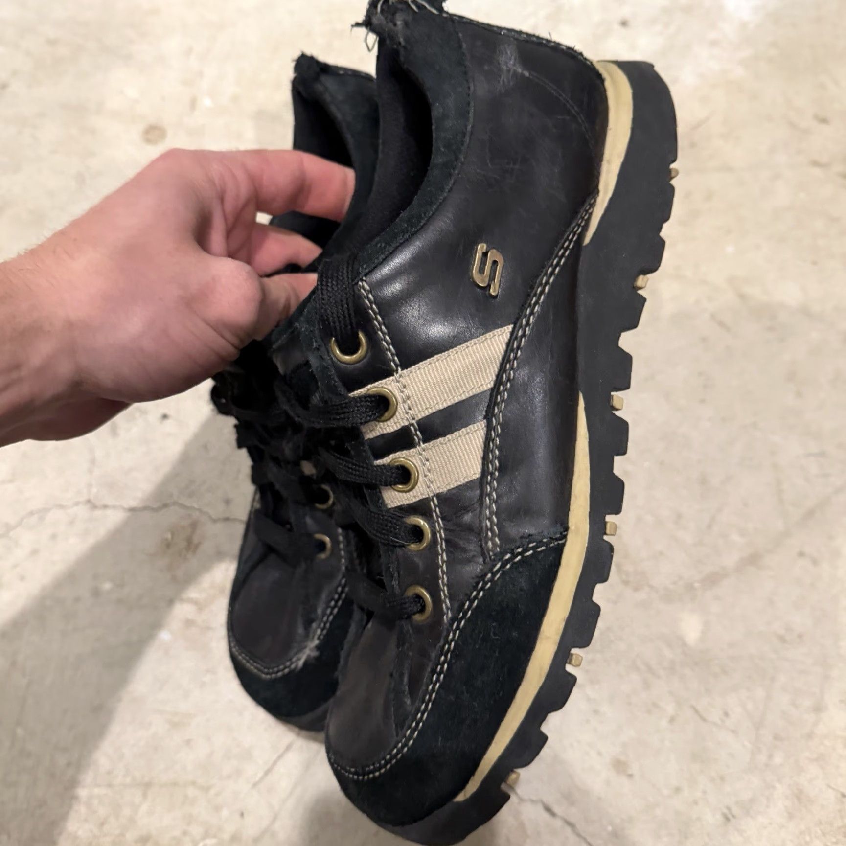 SKECHERS Skechers Sneakers Women Black Retro Suede Leather Size 8.5 46077 Tears Distres Size US 6 / IT 36 - 6 Thumbnail