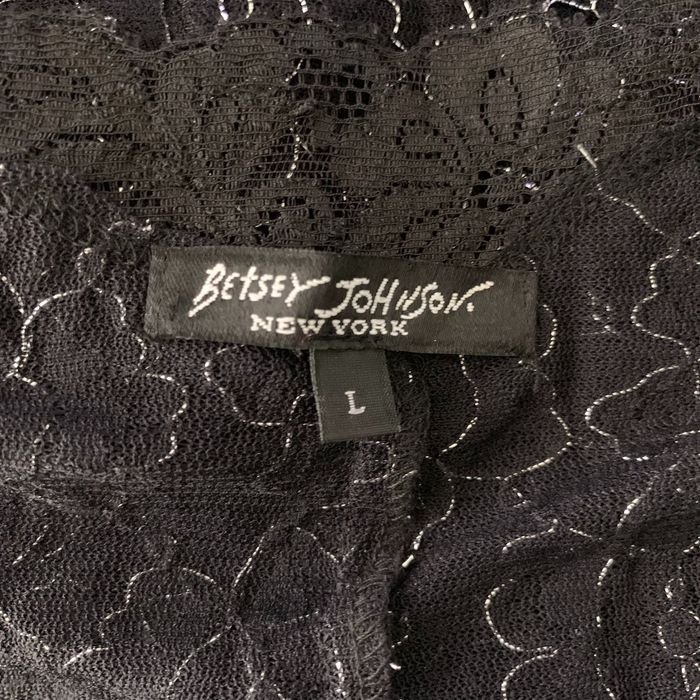Betsey Johnson Vintage 90s Betsey Johnson Sheer Lace Midi Dress L Black ...